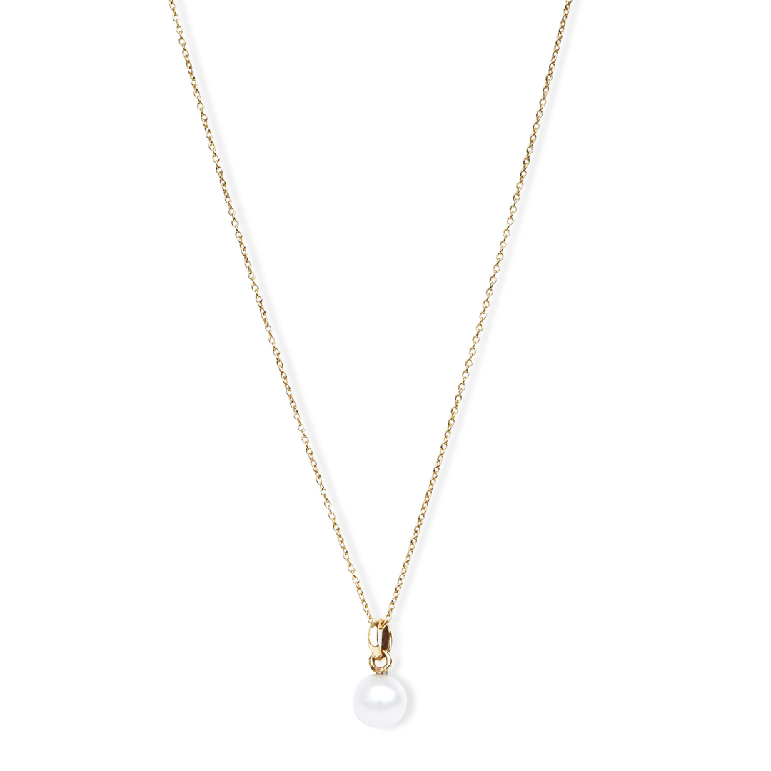 Women’s Silver Perle Yellow Gold Classic Necklace Fv Jewellery