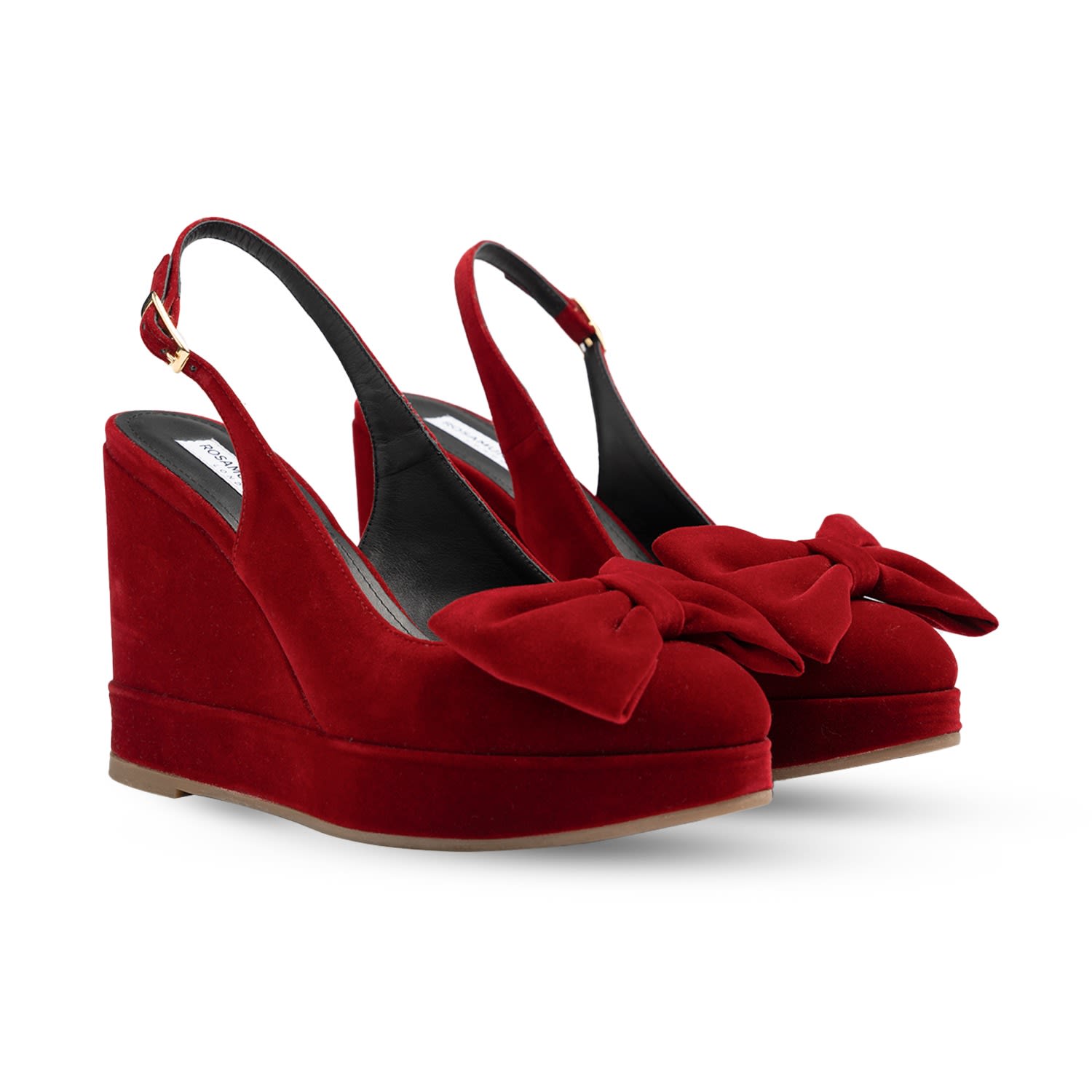 Rosamund Muir London Women's Toscana Red Velvet Wedges