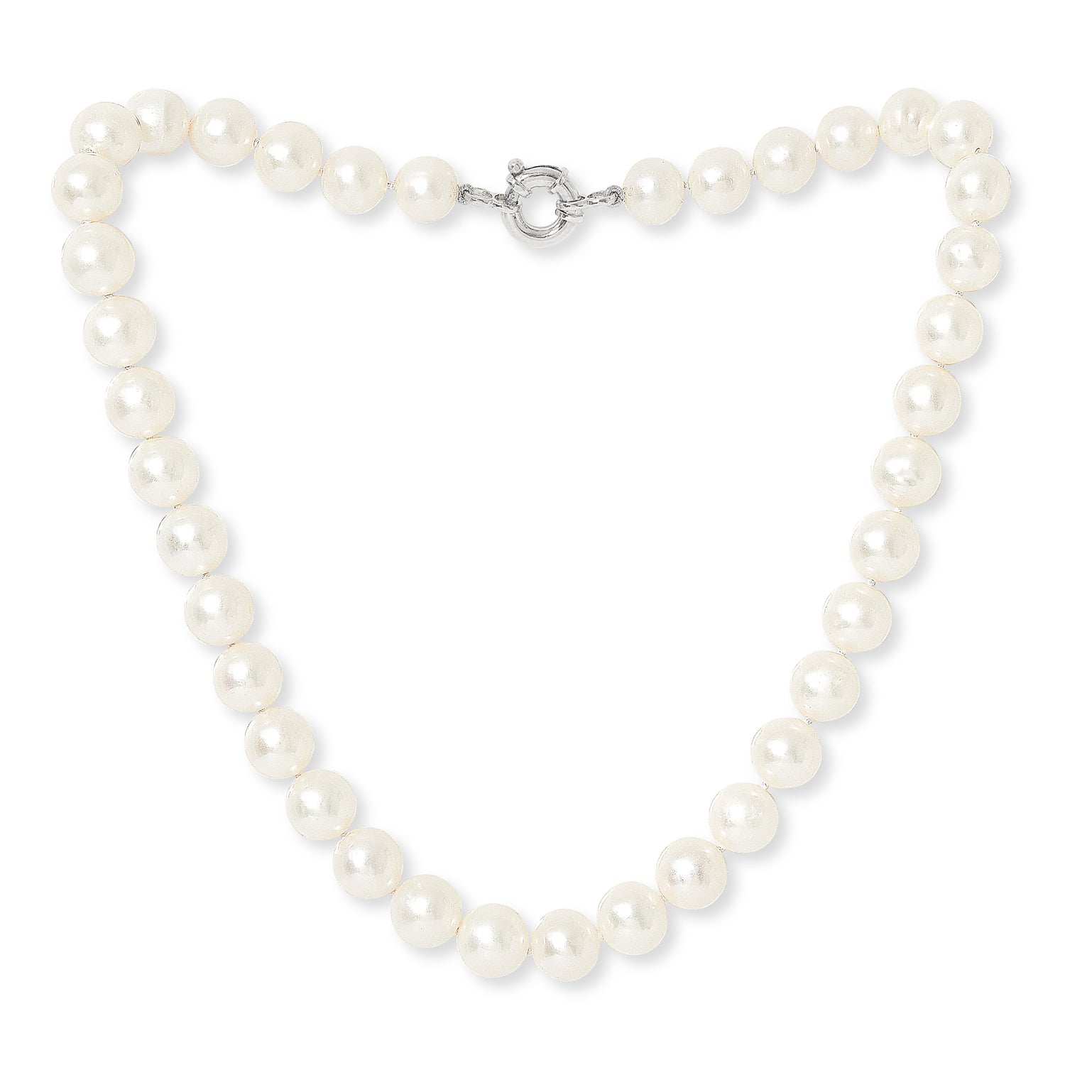 Pearls Of The Orient Online Women's Gratia Large White Cultured Freshwater Pearl Necklace With Sterling Silver Spring Clasp In White