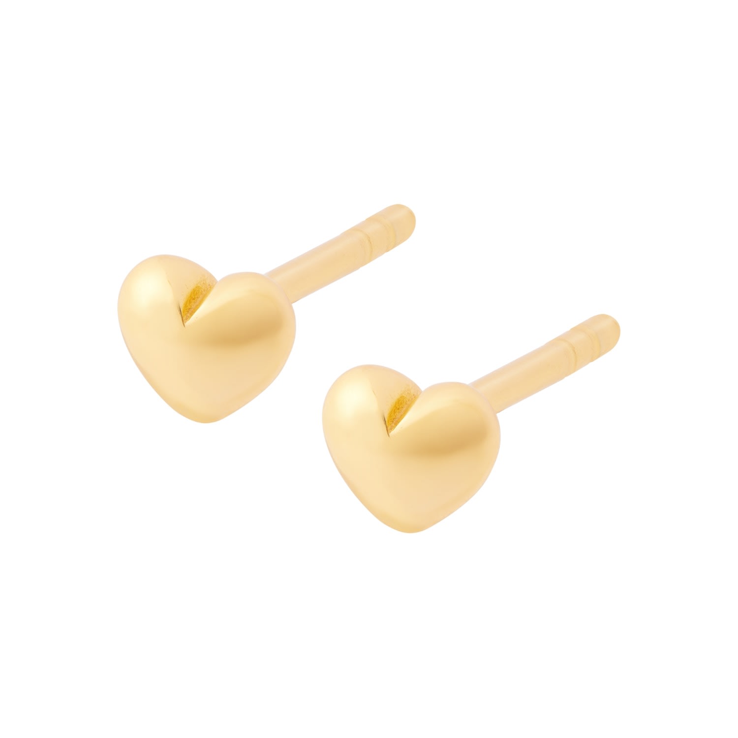 Women’s Puffed Heart Studs - Gold Cartilage Cartel