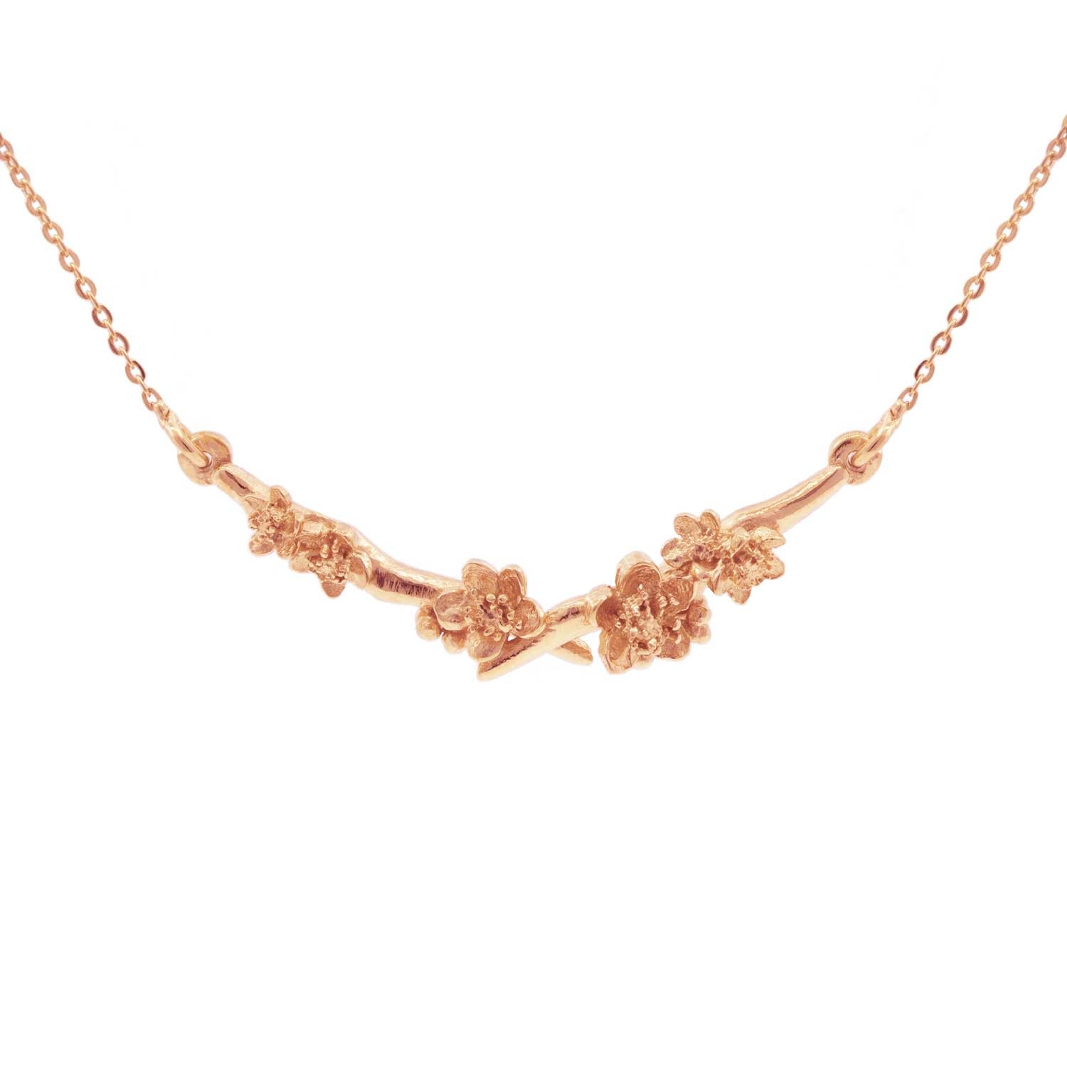 Women’s Rose Gold / Pink / Purple Cherry Blossom Branch Necklace - Rose Gold Lee Renee