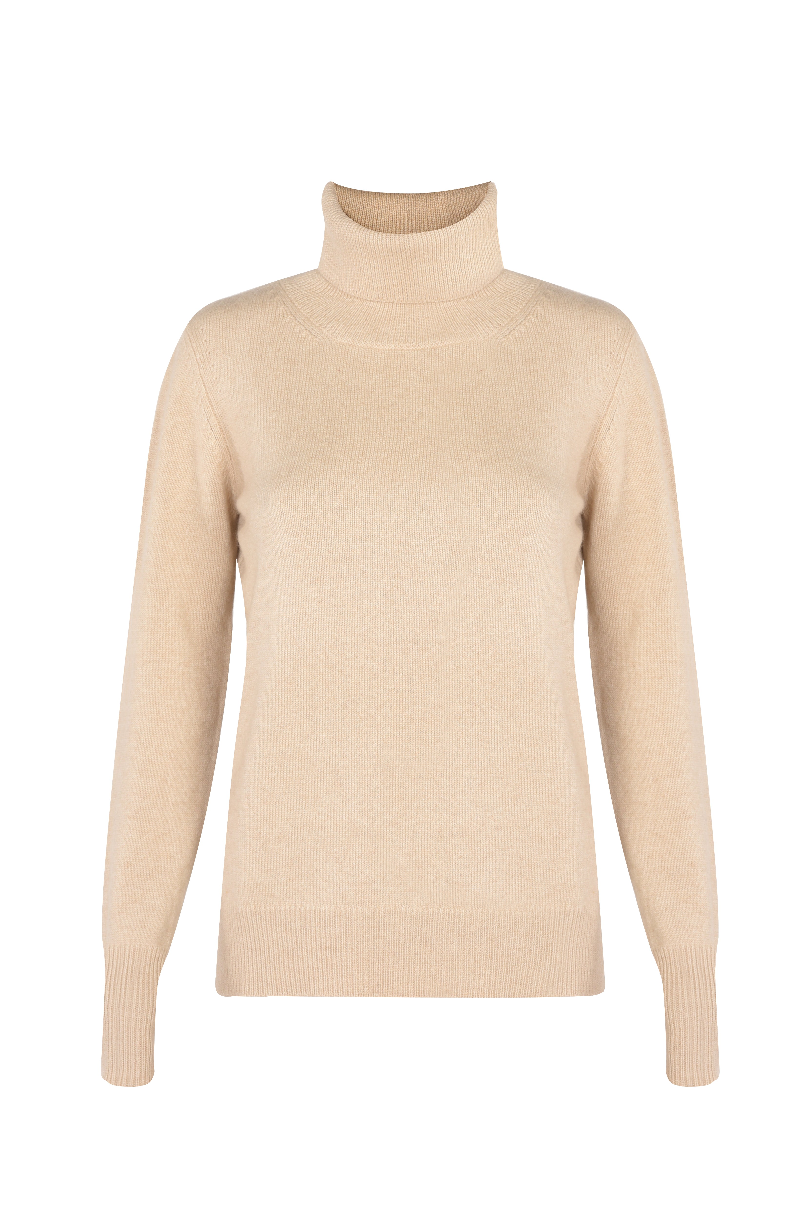 Justlove Women's Neutrals Cashmere Classic Turtleneck Organic Beige In Beige