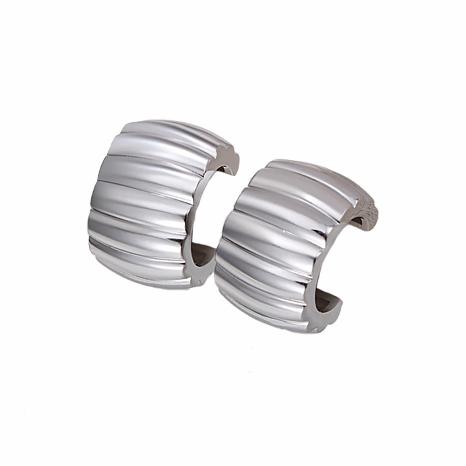 Ms. Donna Women's Sterling Silver C-shape Hoop Earrings In Silver