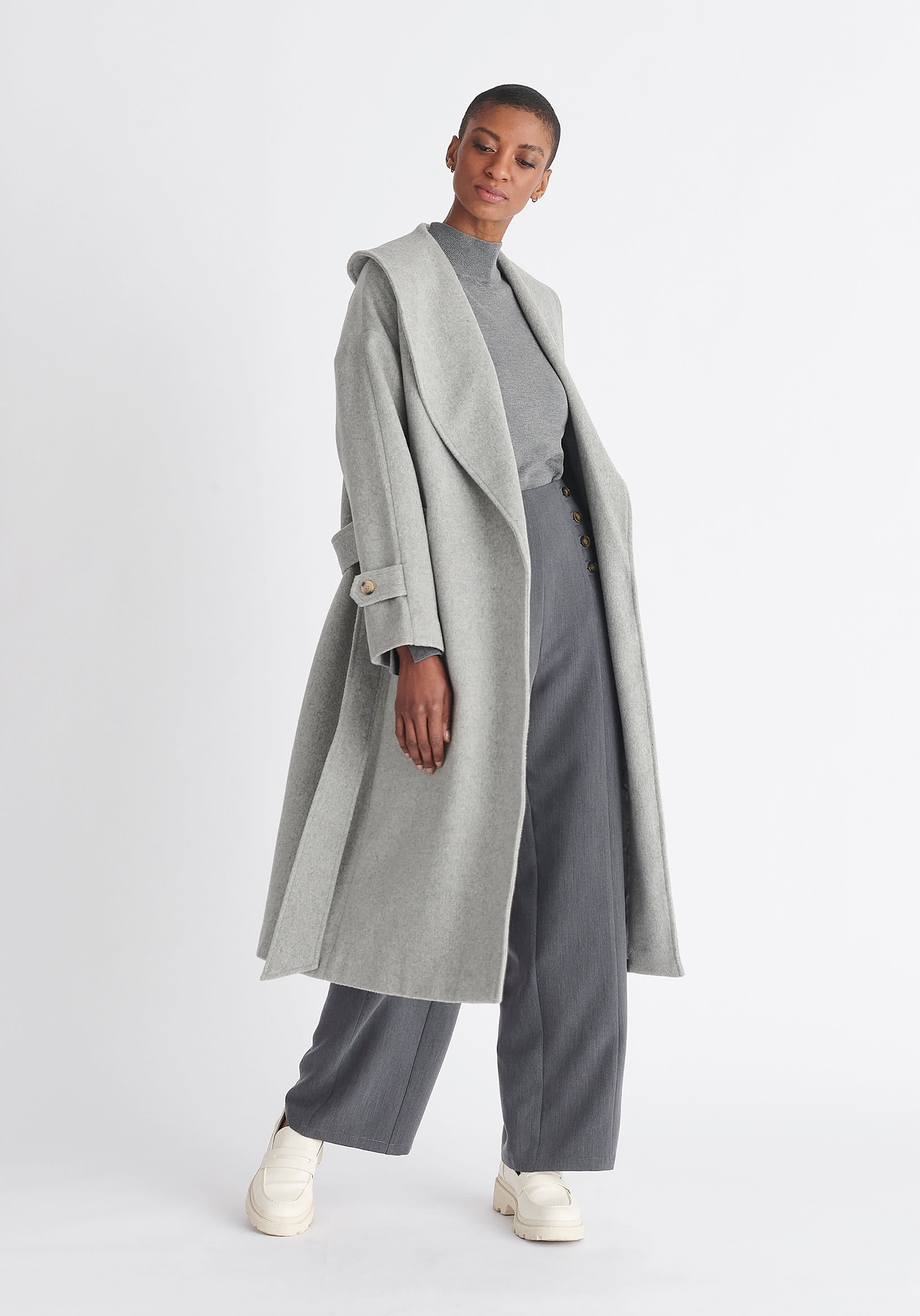 Light gray hot sale wool coat