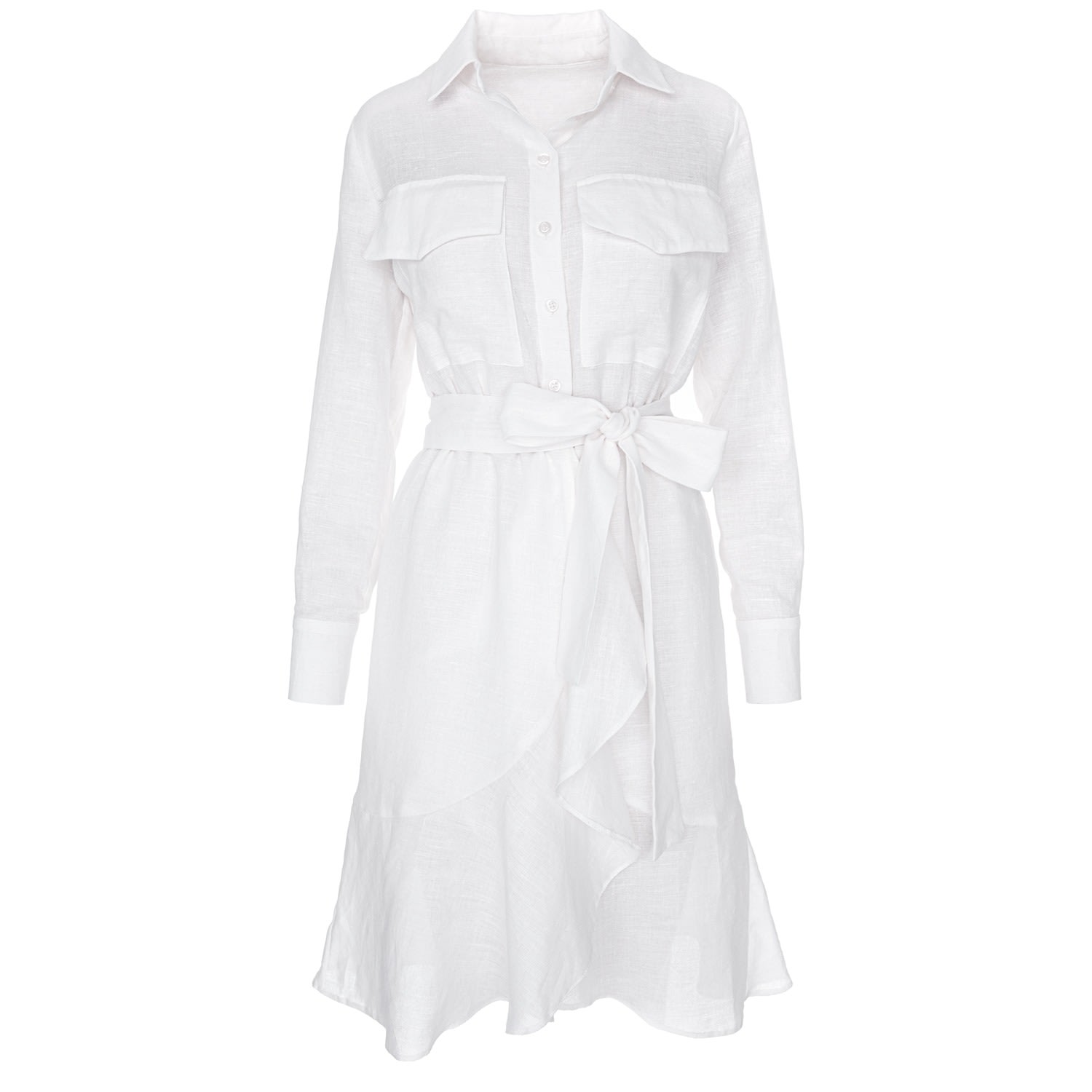 Women’s Carina Midi White Linen Dress Small Framboise