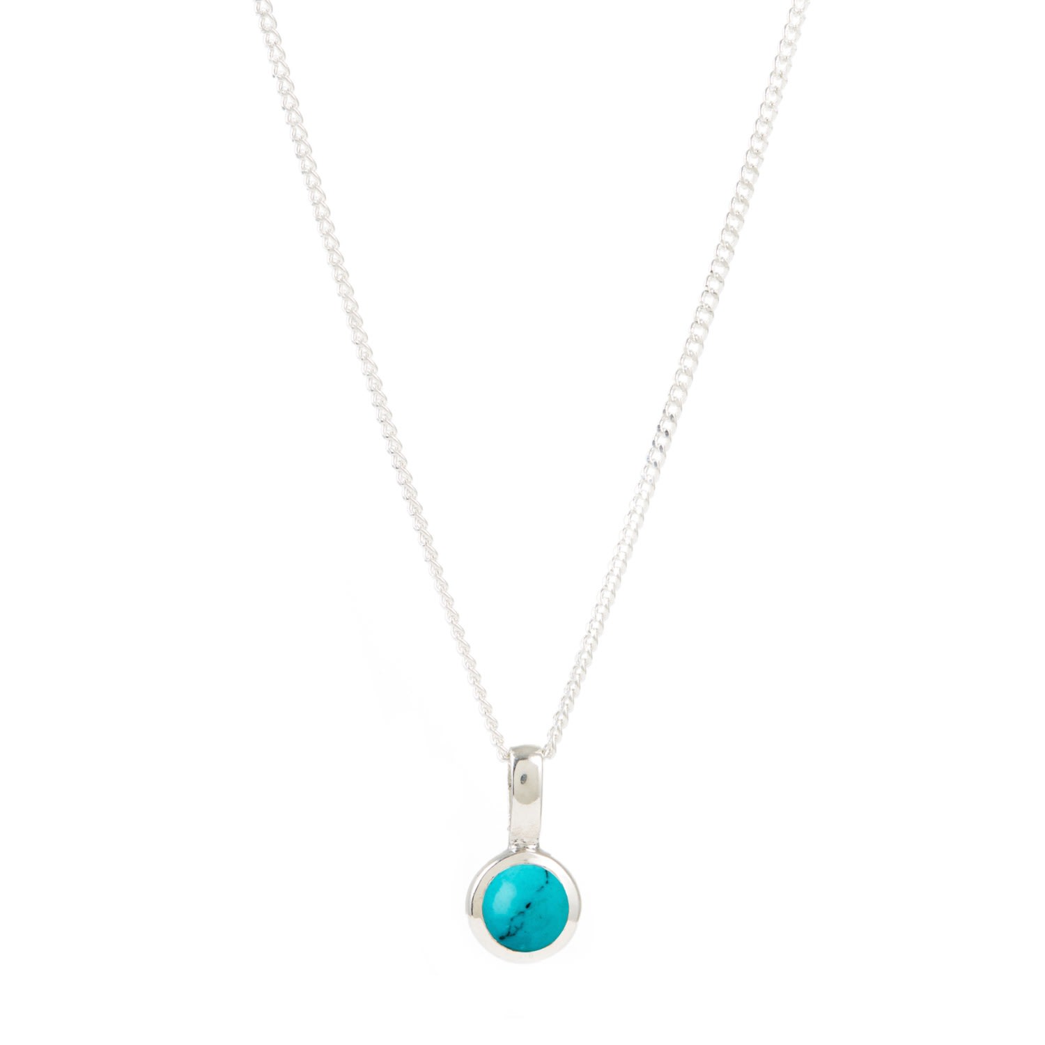 Charlotte's Web Jewellery Women's December Birthstone Charm Silver Necklace - Turquoise In Silver