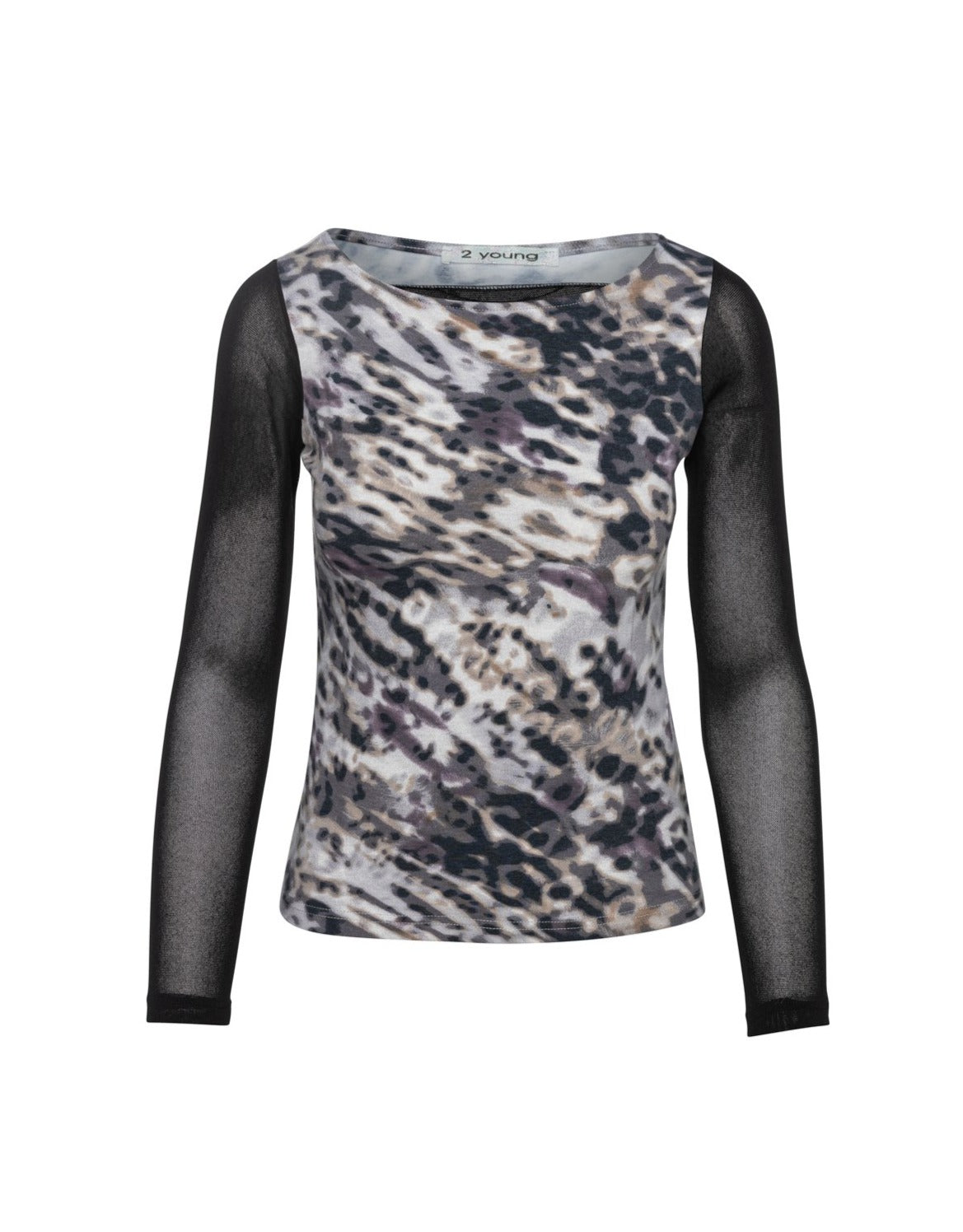 Conquista Women's Sheer & Animal Print Top