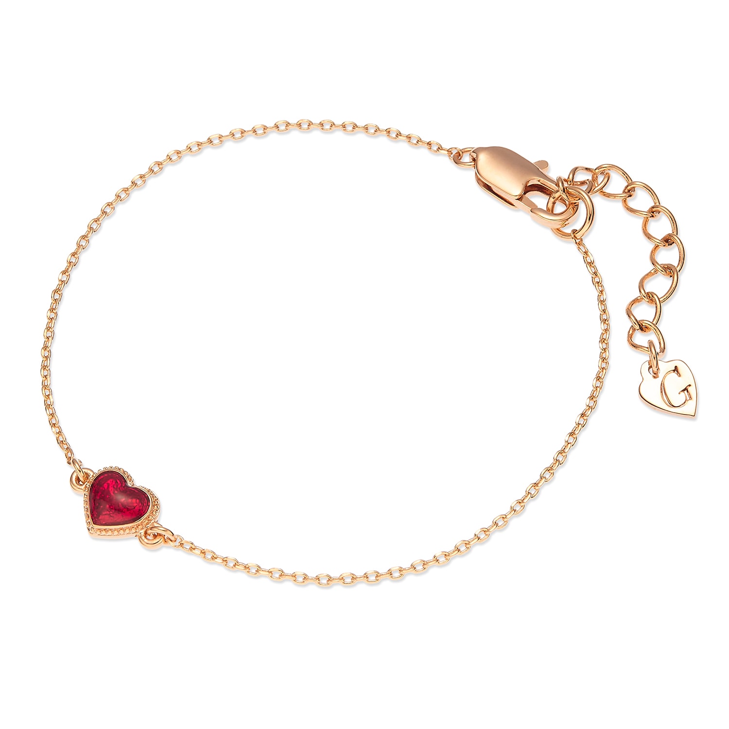 Grossé Women's Gold / Red Gold & Red Enamel Bracelet , Series Pop Heart