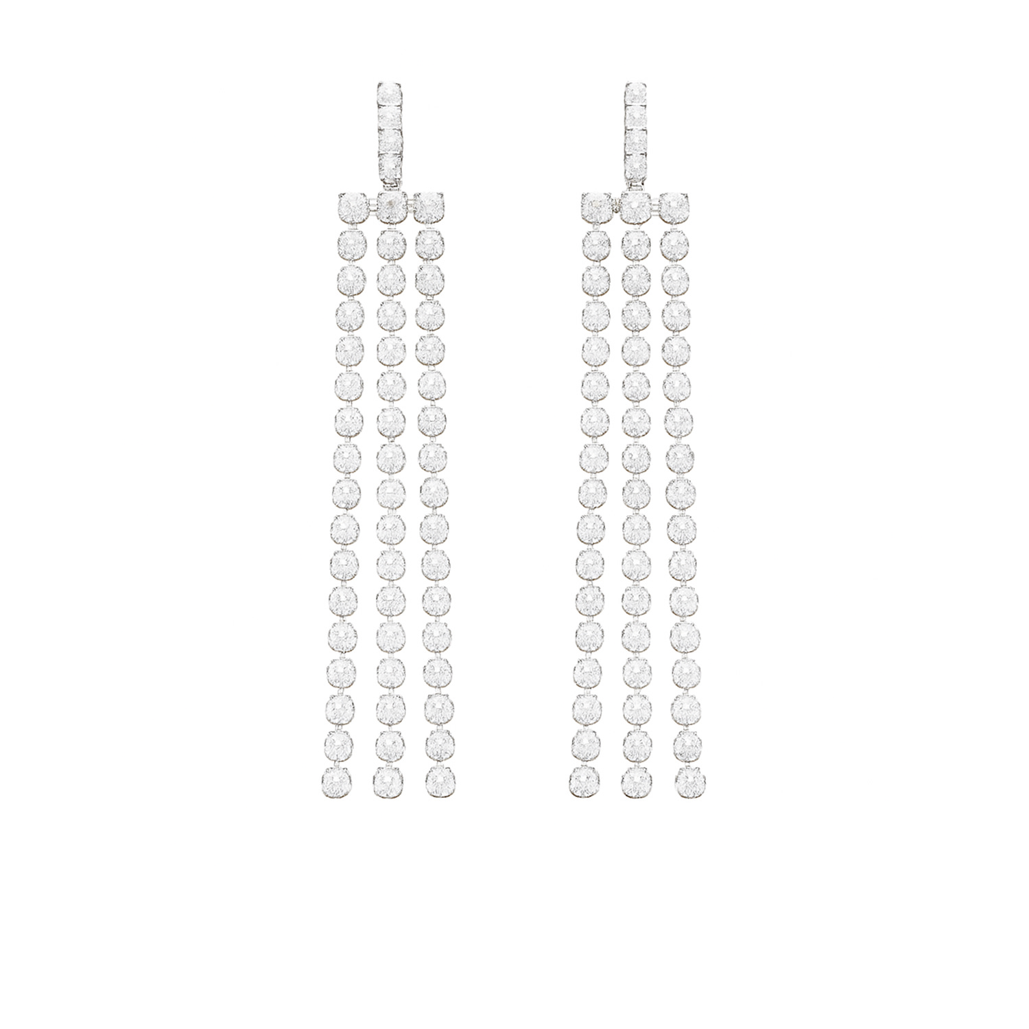 The Gala Women's Silver Nova Linear Tassel Crystal Earrings In Gold