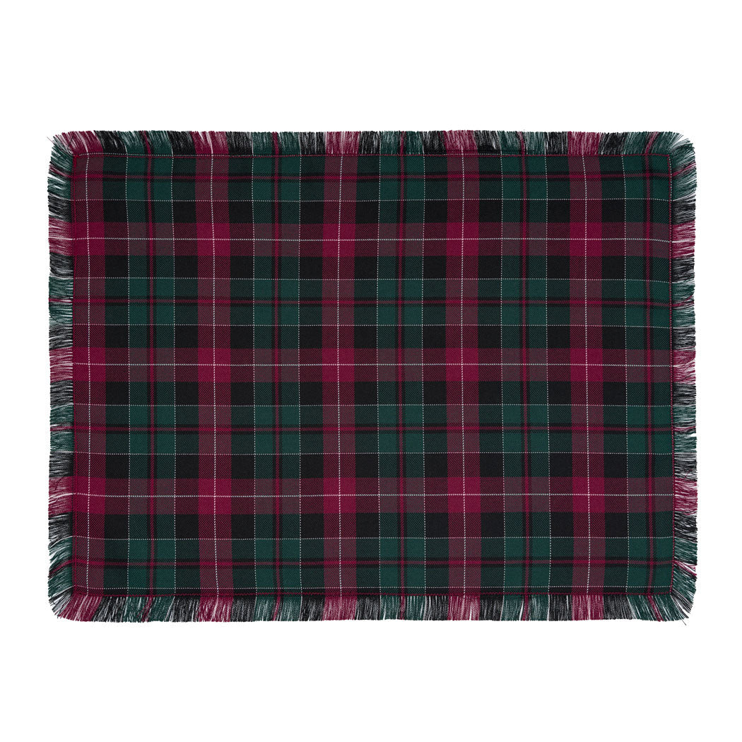 Km Home Collection Tartan Themed Linen Placemats Set Of Two