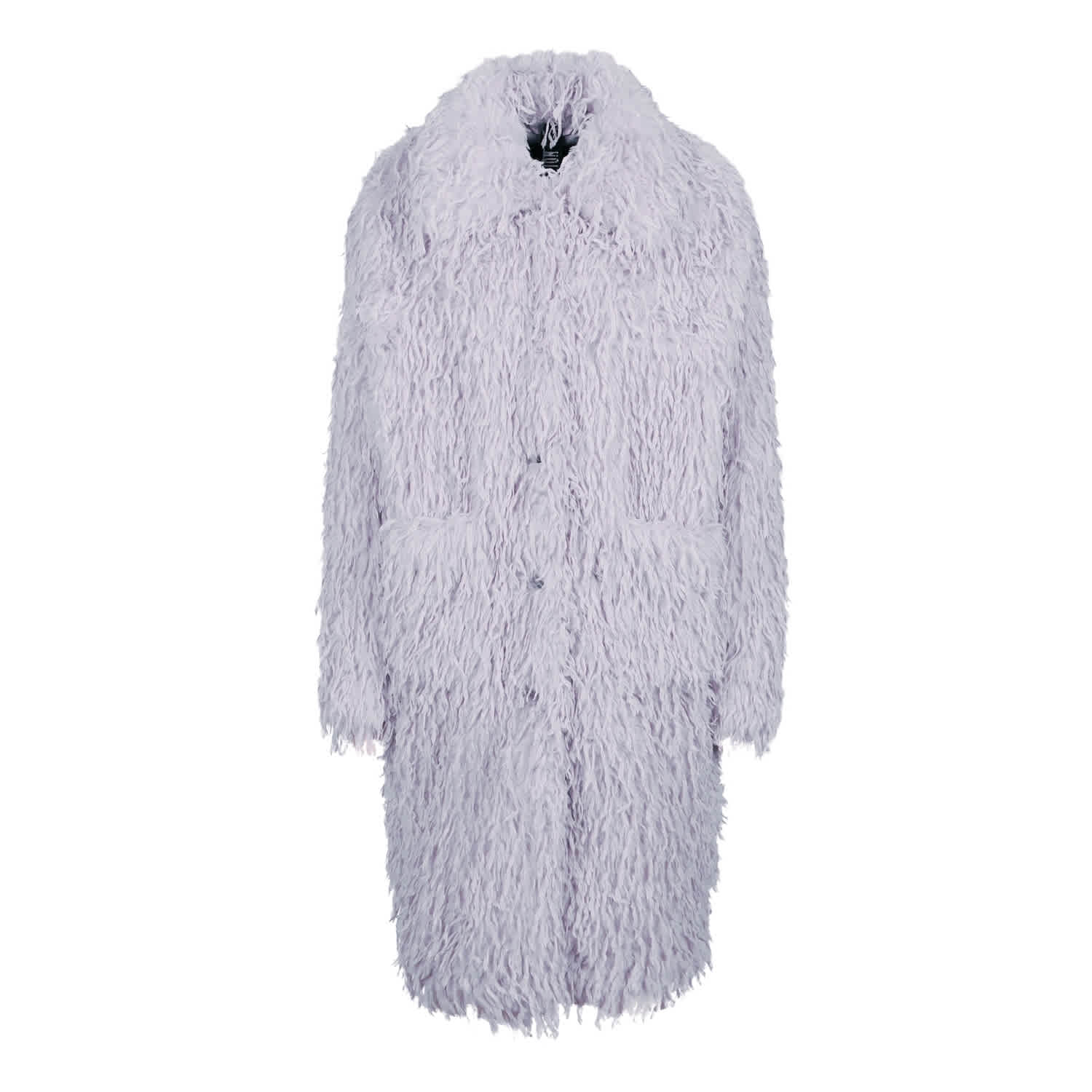 akiBLANKET LIKE FAKE MOUTON COAT ミント Zapaka Women White Oversized Lapel Long Faux Fur Shearling Coat