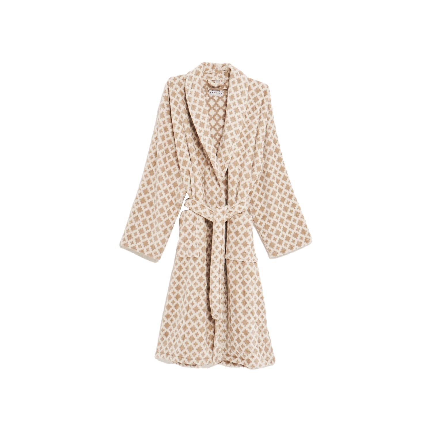 House Babylon Bathrobe - Velour Pixel In Neutral