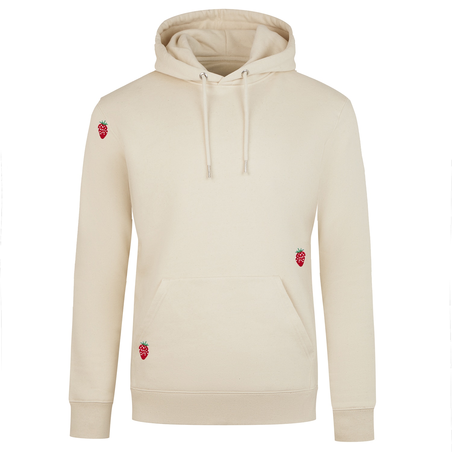 Ingmarson Neutrals Strawberry Embroidered Hoodie Ecru Women In Beige/red