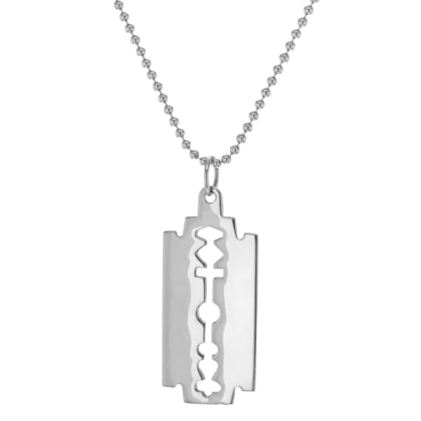 True Rocks Sterling Silver Razor Blade Pendant
