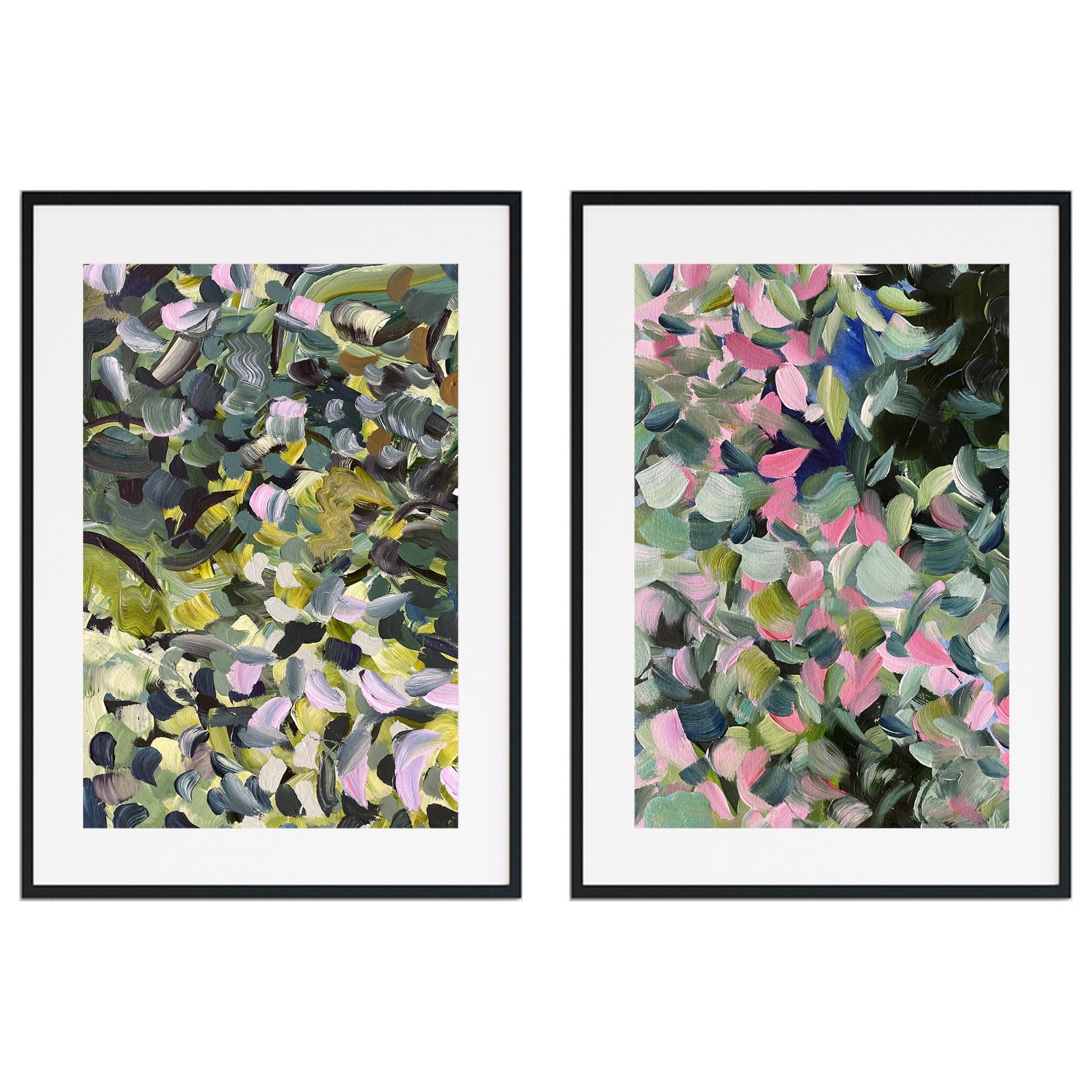 Green Flora & Fauna - Abstract Floral Print Pair Jessica Slack Studio