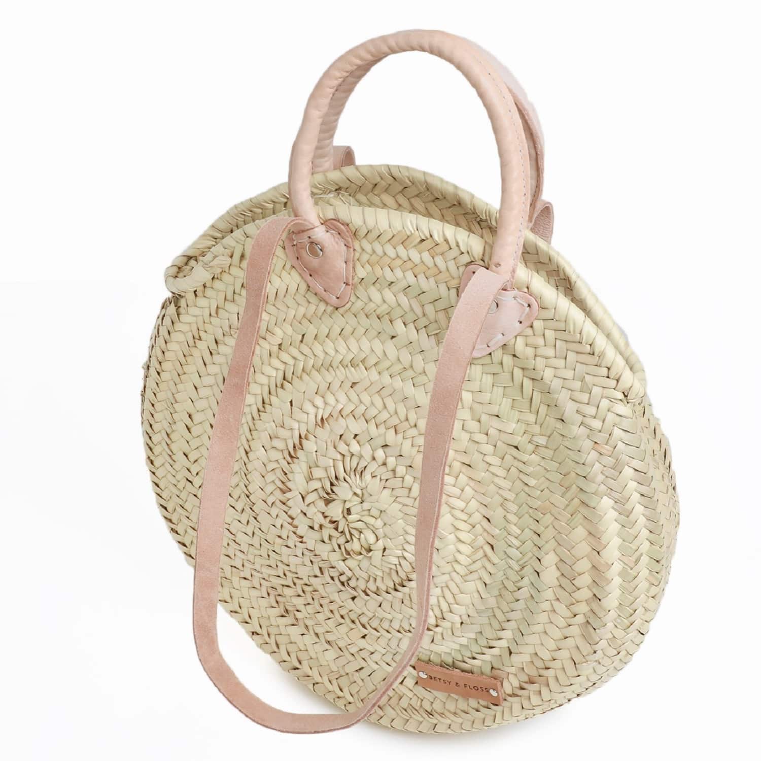 round woven basket purse