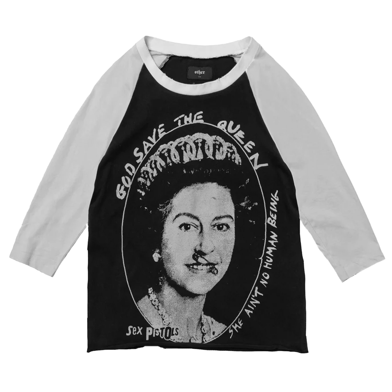 Women’s White / Black Sex Pistols - God Save The Queen - Vintage Baseball Tee Xxs OTHER UK