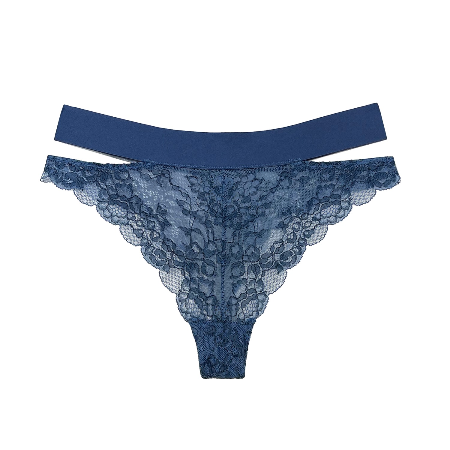 Wild Lace Cheeky Panty Dark Denim Blue | Monique Morin Lingerie
