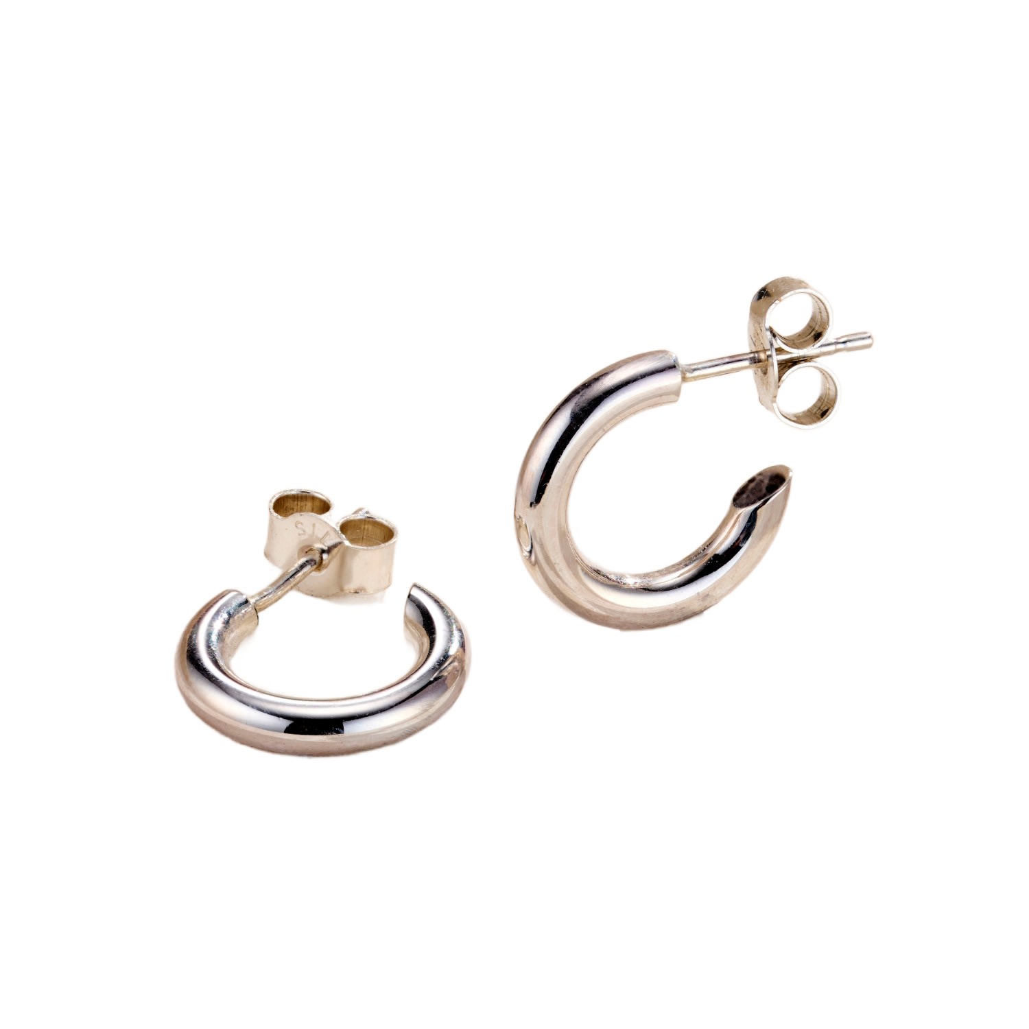 Posh Totty Designs Women's Flow Small Open Hoop Earrings Sterling Silver