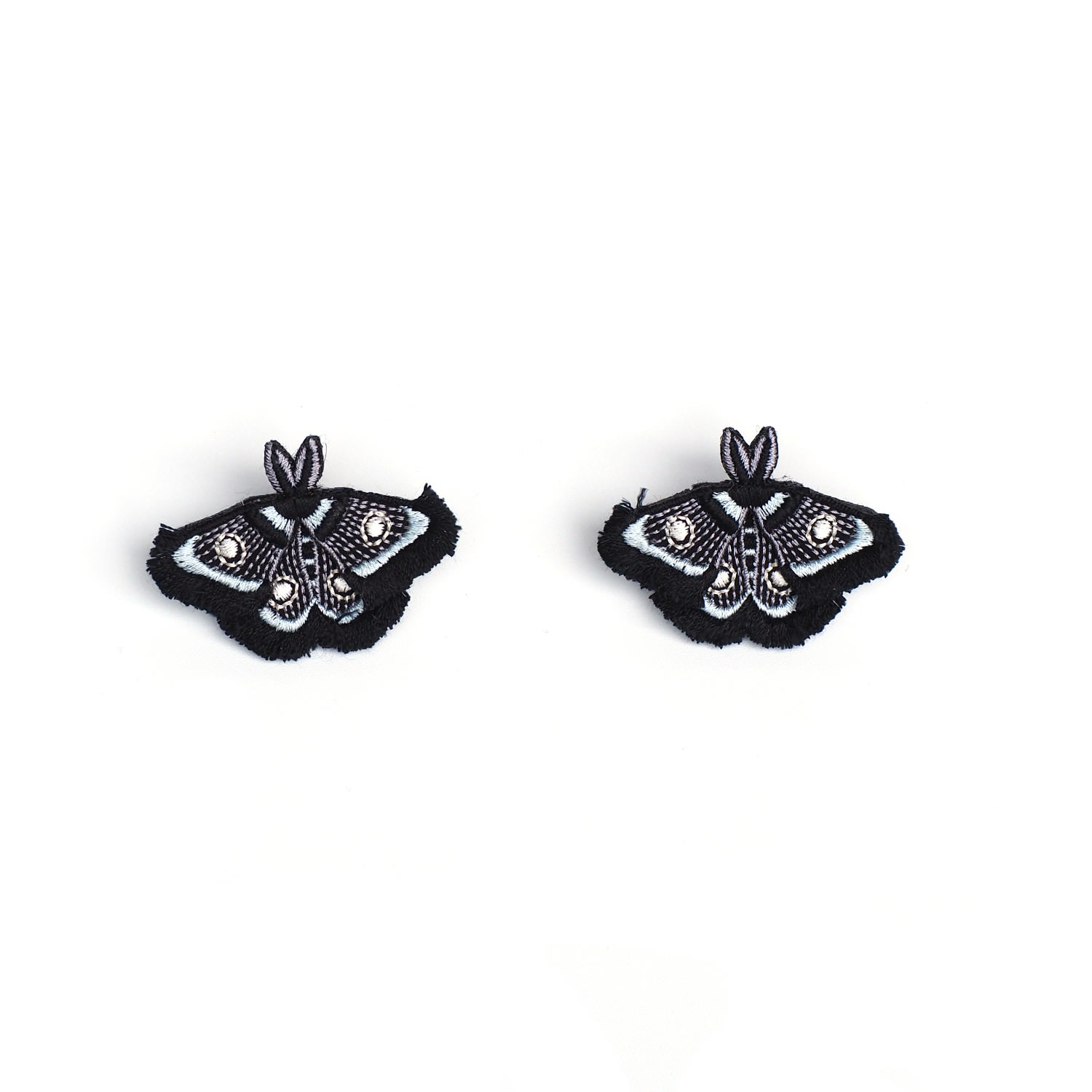 Nana Watanabe Women's Moth Embroidery Earrings - Black In Black