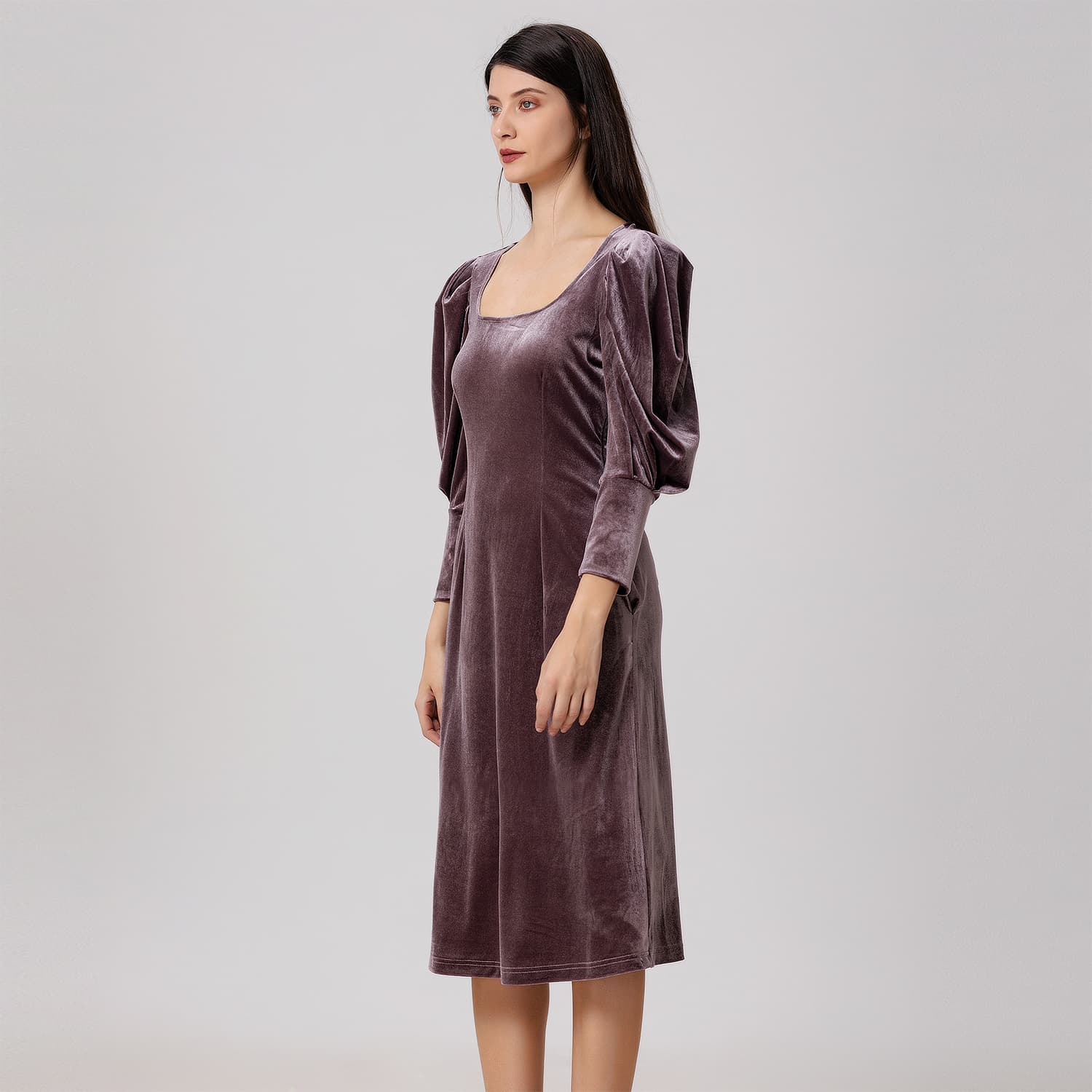 Eggplant velvet dress hotsell