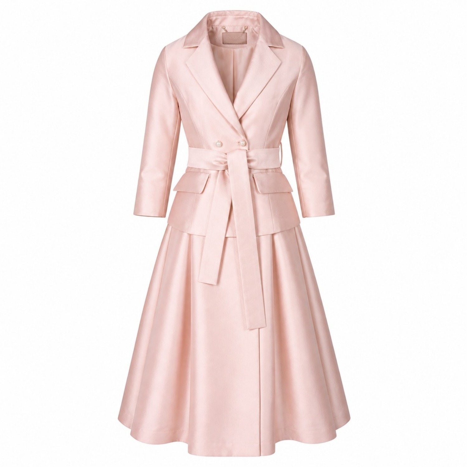 pink wool dress coat Kennedy' Wool Dress Coat in Rosa  Santinni