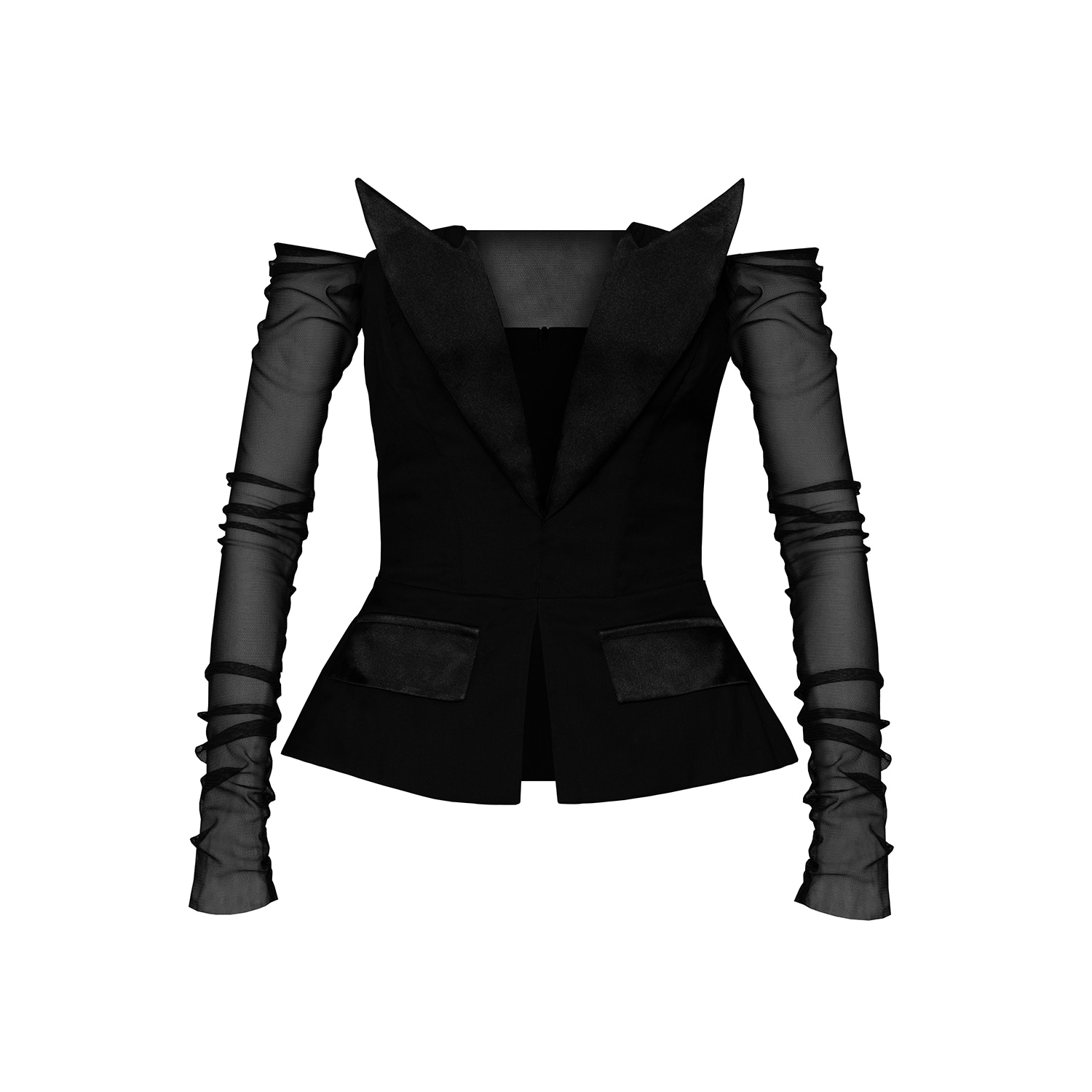 Vestiaire D'un Oiseau Libre Women's Black Tuxedo Corset Top In Black