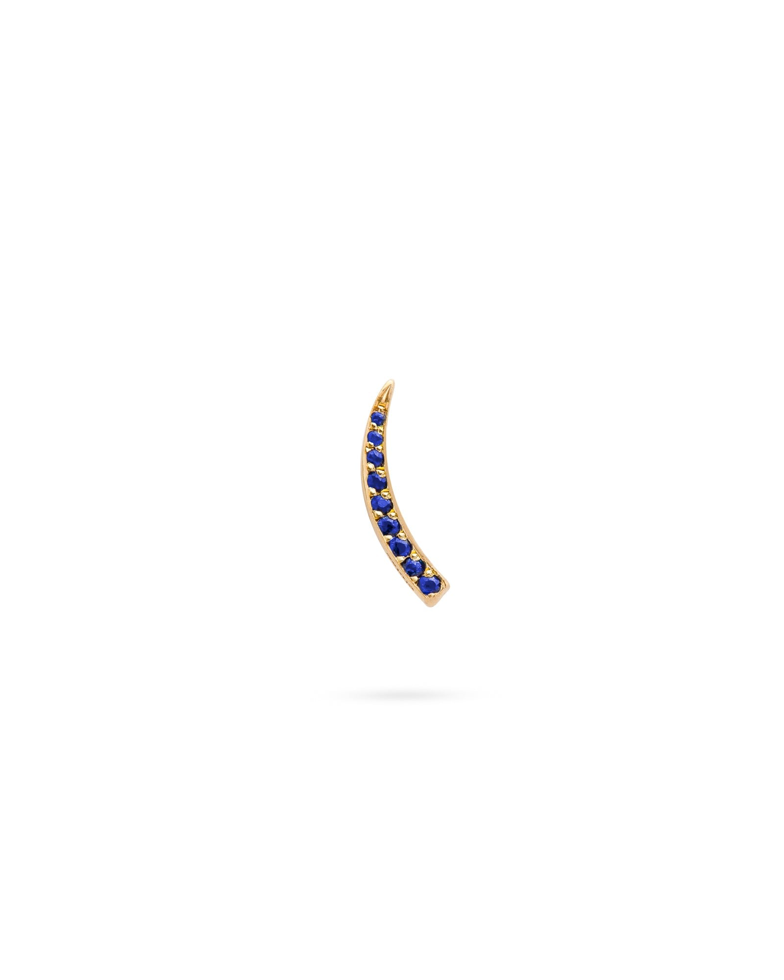Eloise Jewelry Women's Blue Mini Crescent Moon Single Earring Sapphire In Blue