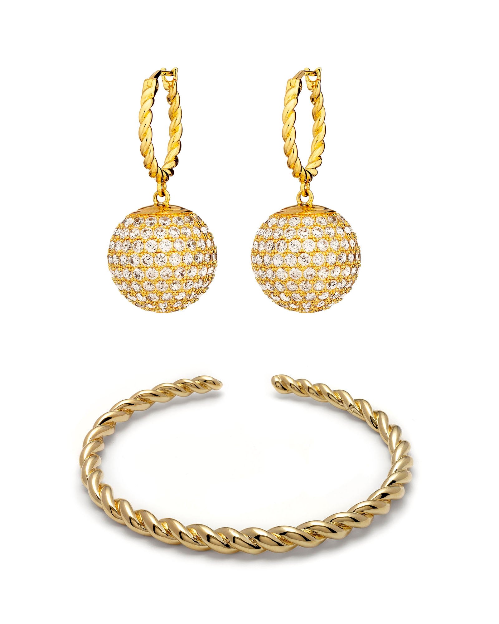 Women’s Gold Twist Set Crystals and Co