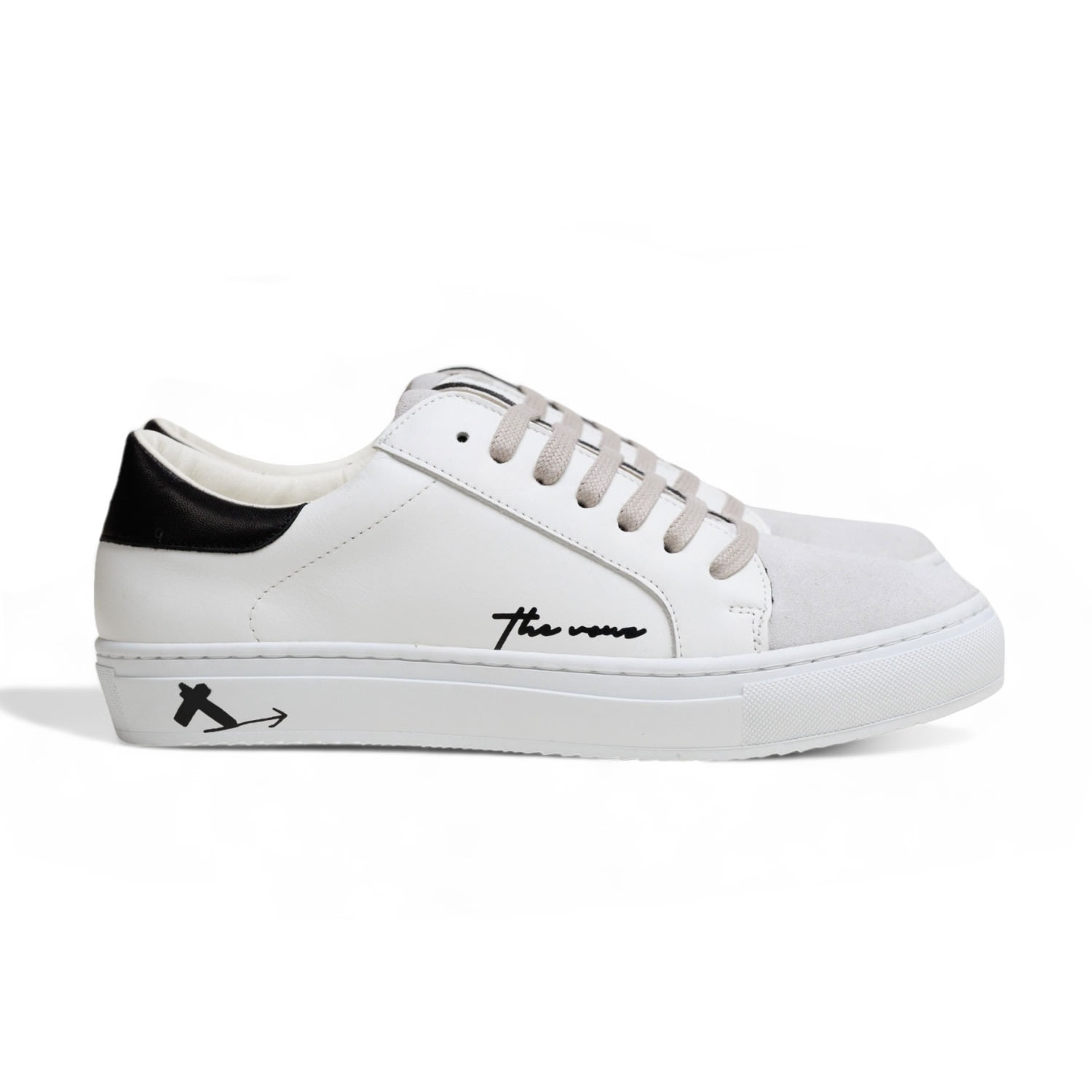 Black / White / Grey Men’s Spanish White Leather Sneakers With Suede Finishing 11 Uk The Vouz