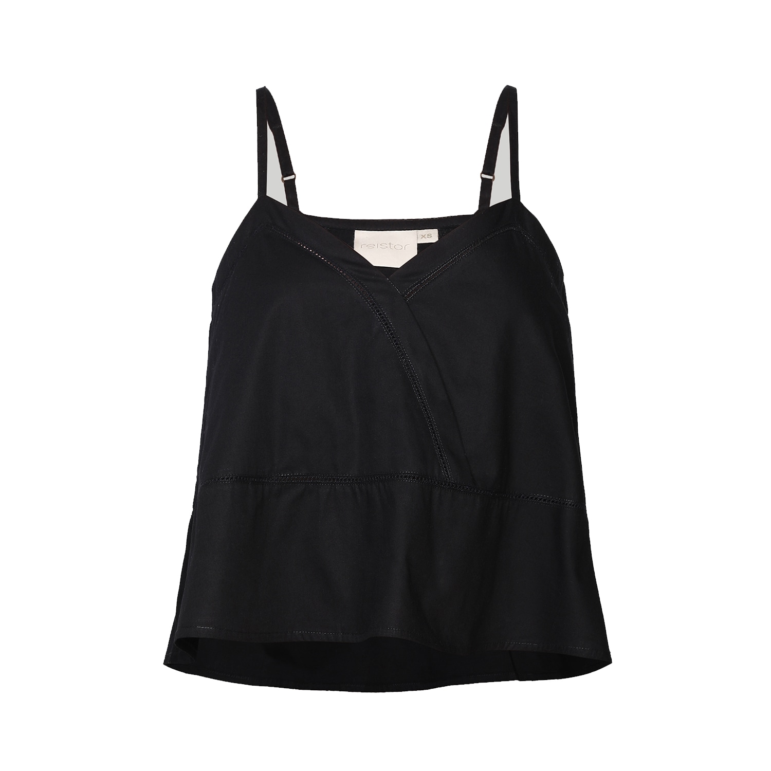 Women’s Black V-Neck Camisole With Lace Extra Small Reistor