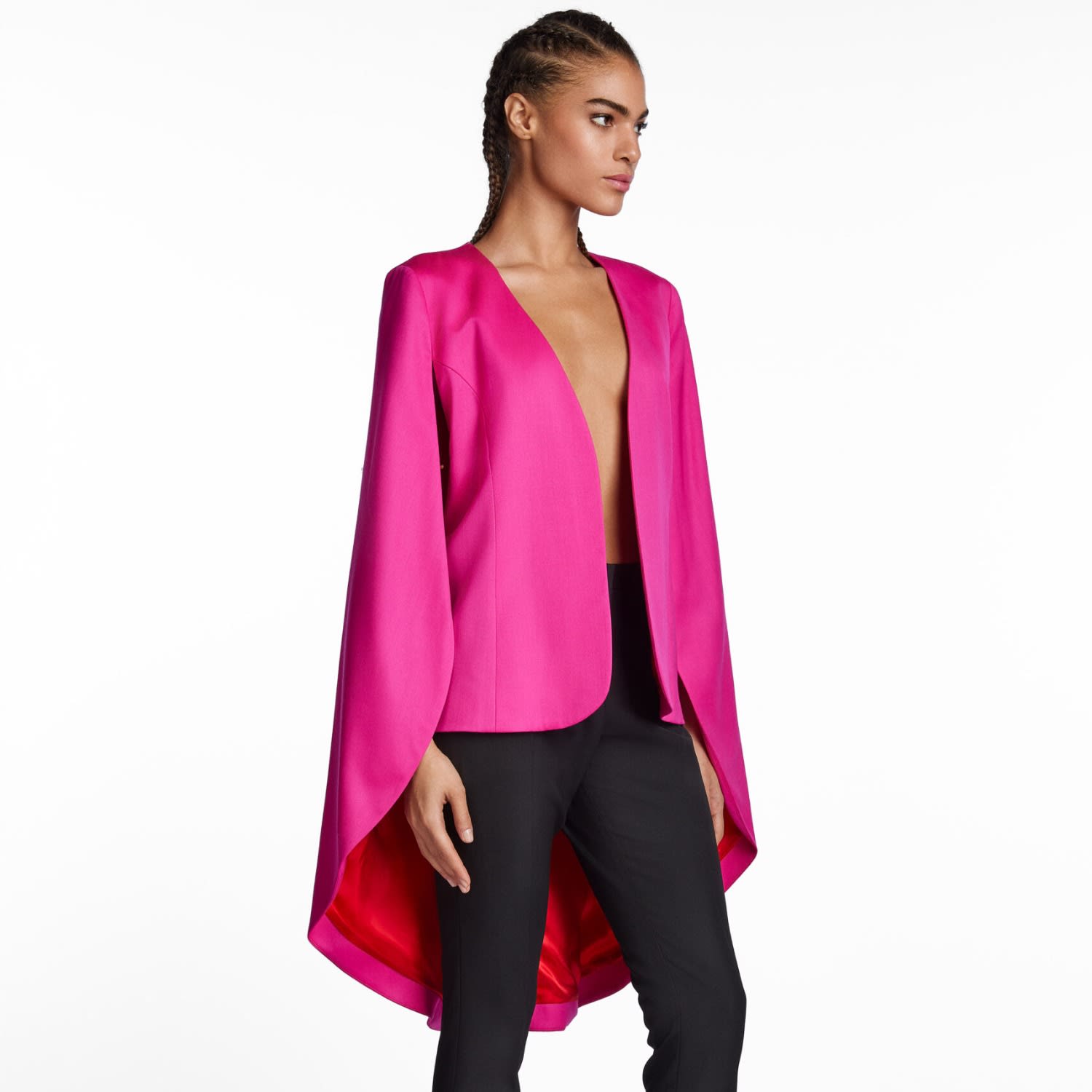 STYLAND textured cape-style jacket - Pink