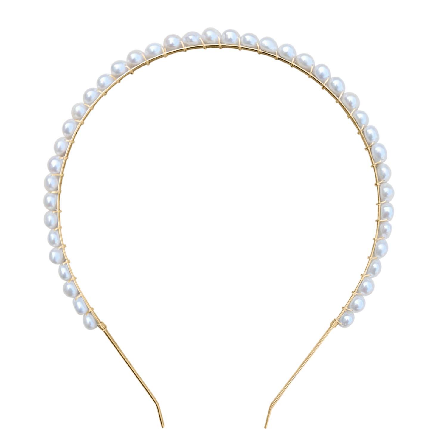 Kiri & Belle Women's Cici Freshwater Pearl Gold Metal Headband In Gold
