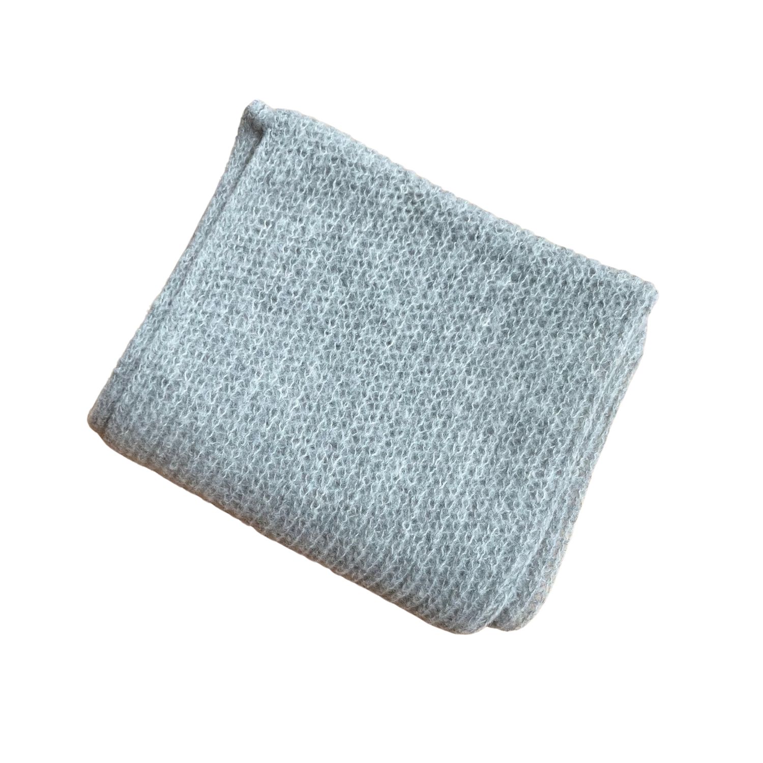 Heritagemoda Women's Grey / Neutrals Handknit Soft Light Grey Alpaca Scarf