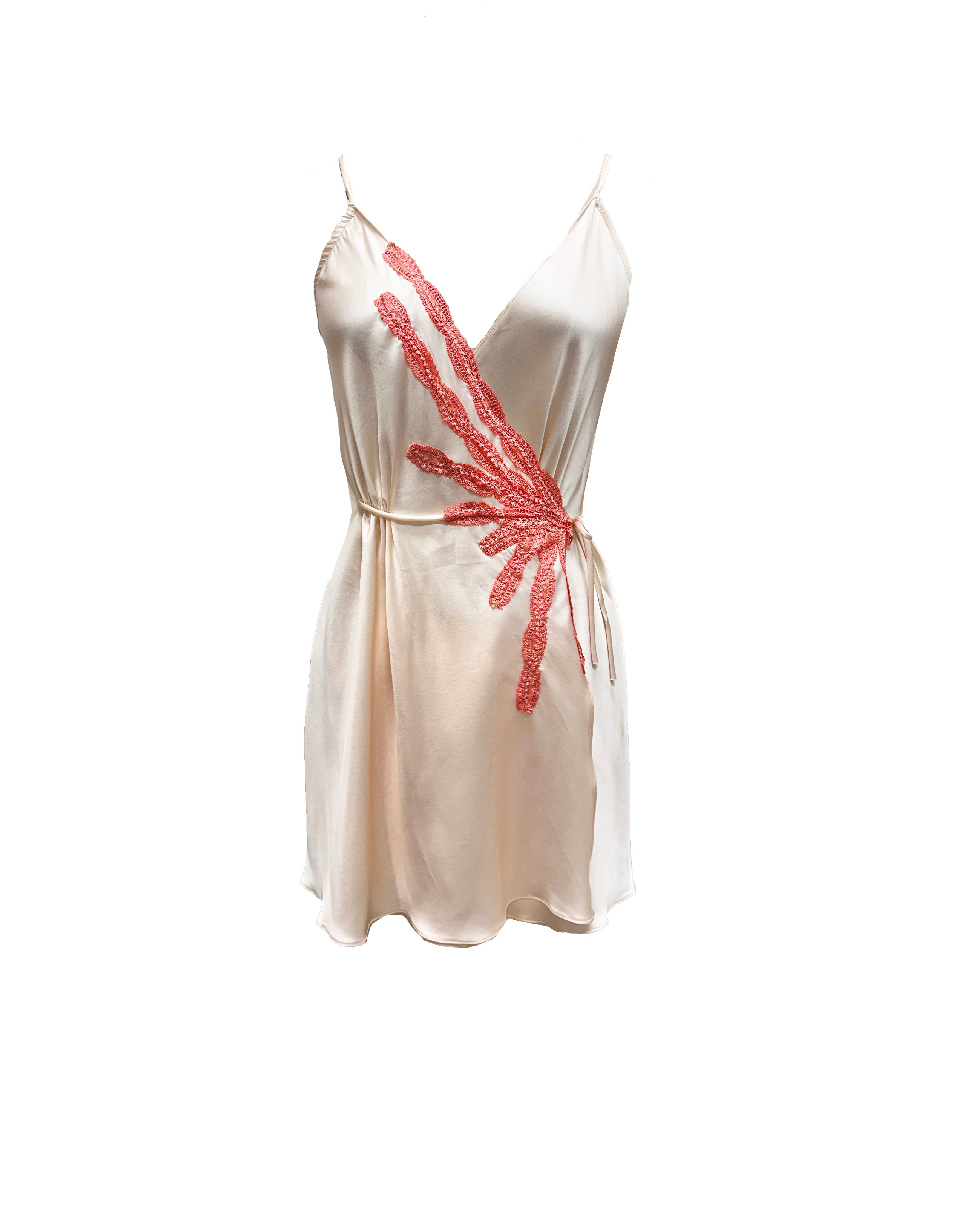 Women's Neutrals Splash Silk & Viscose Wrap Nightie