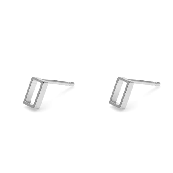 MYIA BONNER STERLING SILVER VERTICAL OBLONG STUD EARRINGS