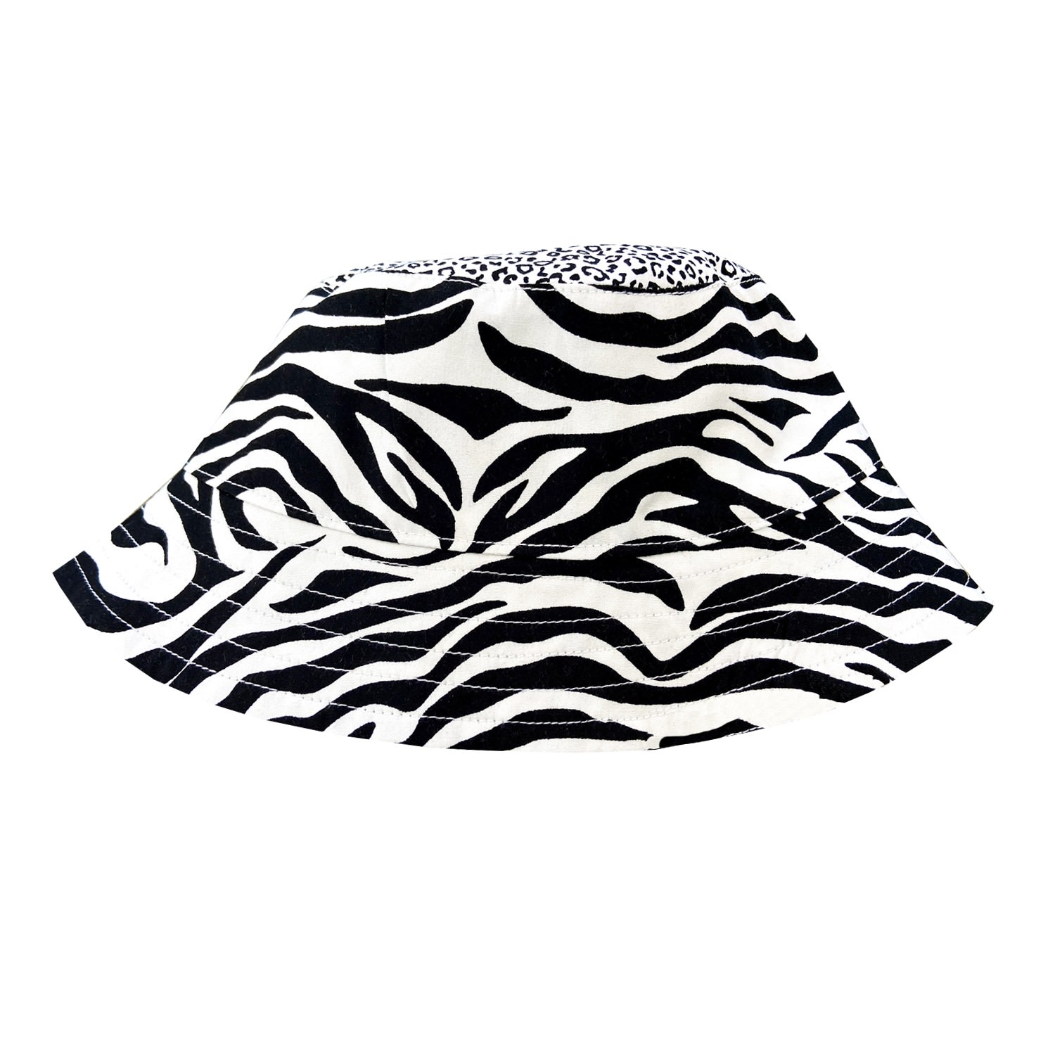 Men’s Black / White Unisex Reversible Zebra Print Bucket Hat Quillattire