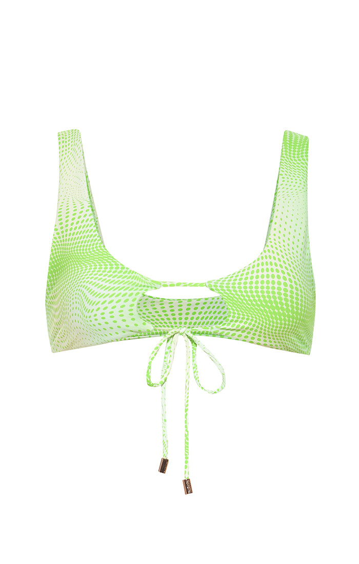 Kamari Swim Women's Green Clover Cutout Bikini Top In Green