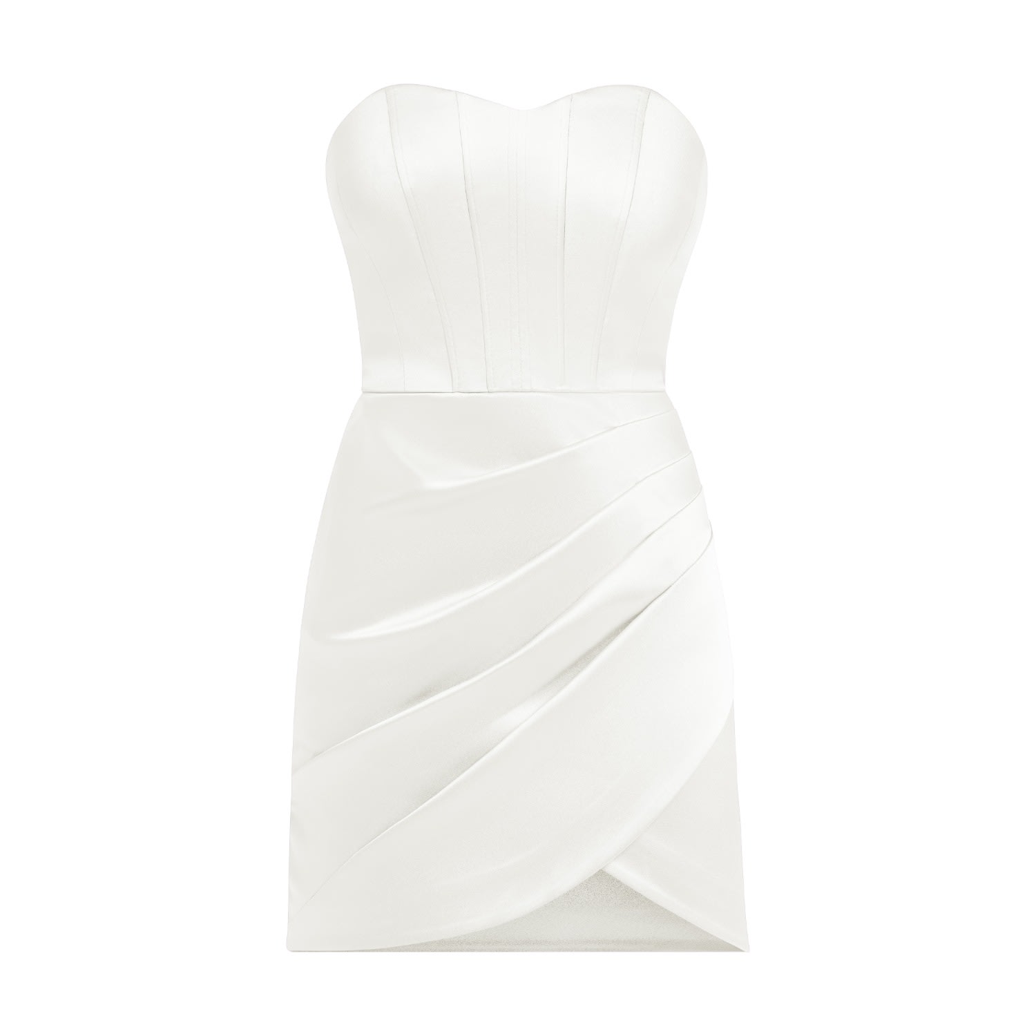 Women's A Touch Of Glamour Satin Mini Dress - Pearl White | Xxs | Tia Dorraine