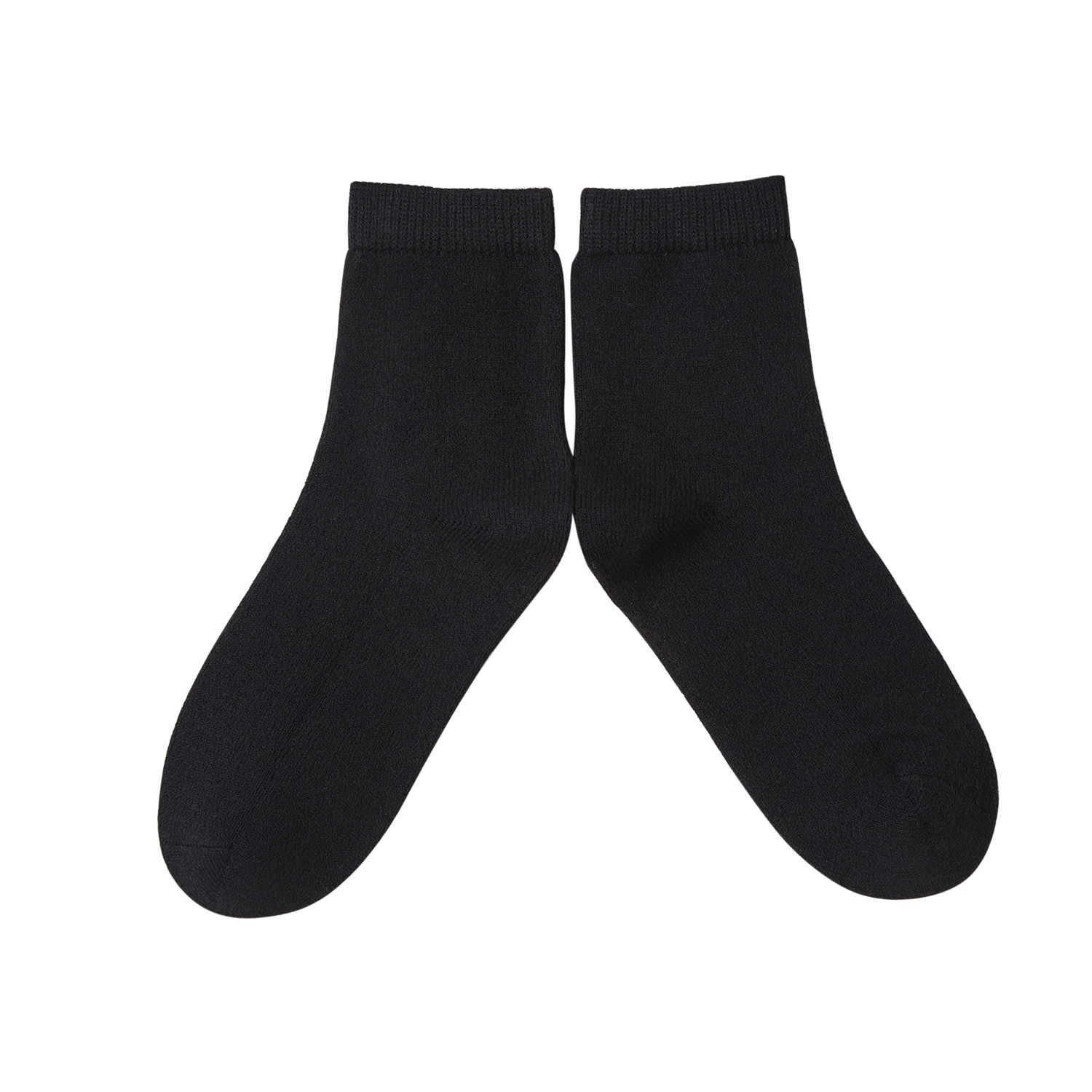 Women's Wool Quarter-Length Socks Set Of Two - Meditating Lamb Collection In Black Sesame | Medium | Soft Strokes Silk