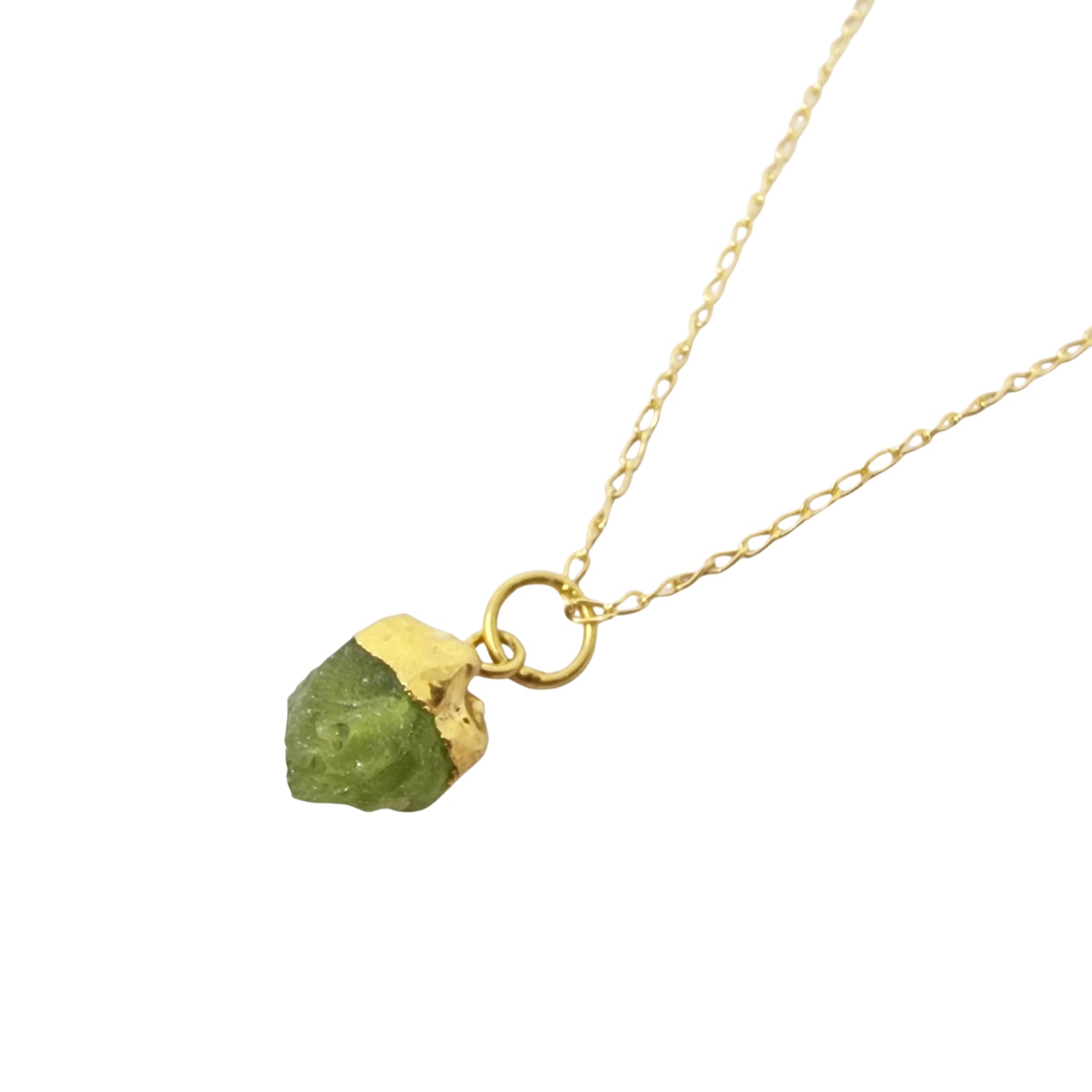 Women’s Green / Gold Raw Peridot August Birthstone Gold Plated Necklace Harfi