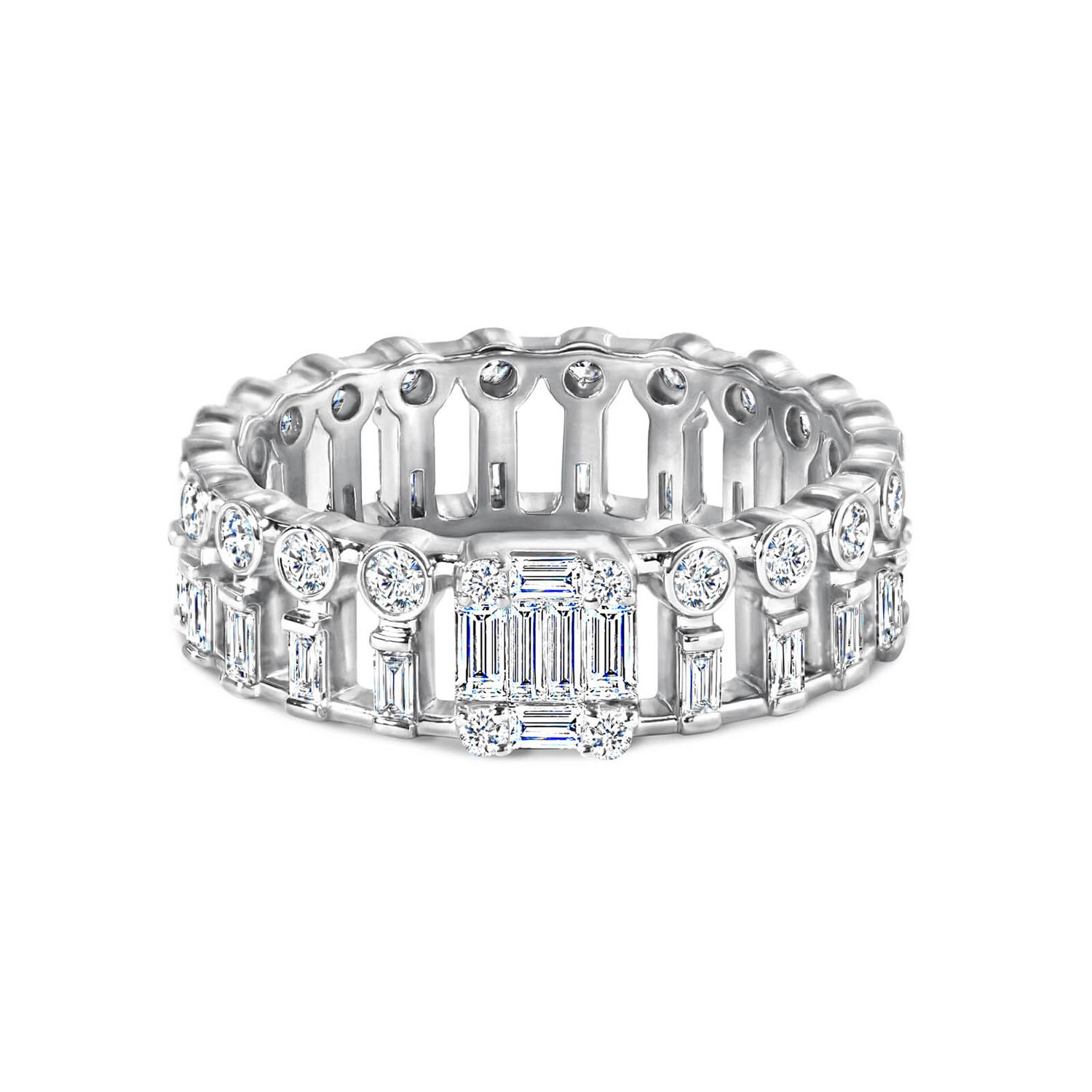 Women’s Ring Paloma, 18K White Gold And Diamonds Aquae Jewels