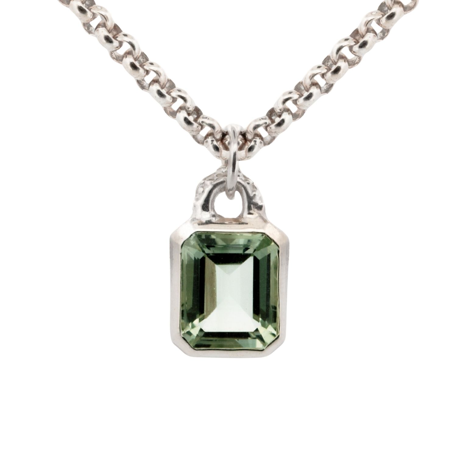 Dainty London Women's Maxi Silver Green Quartz Necklace - Giselle In Green