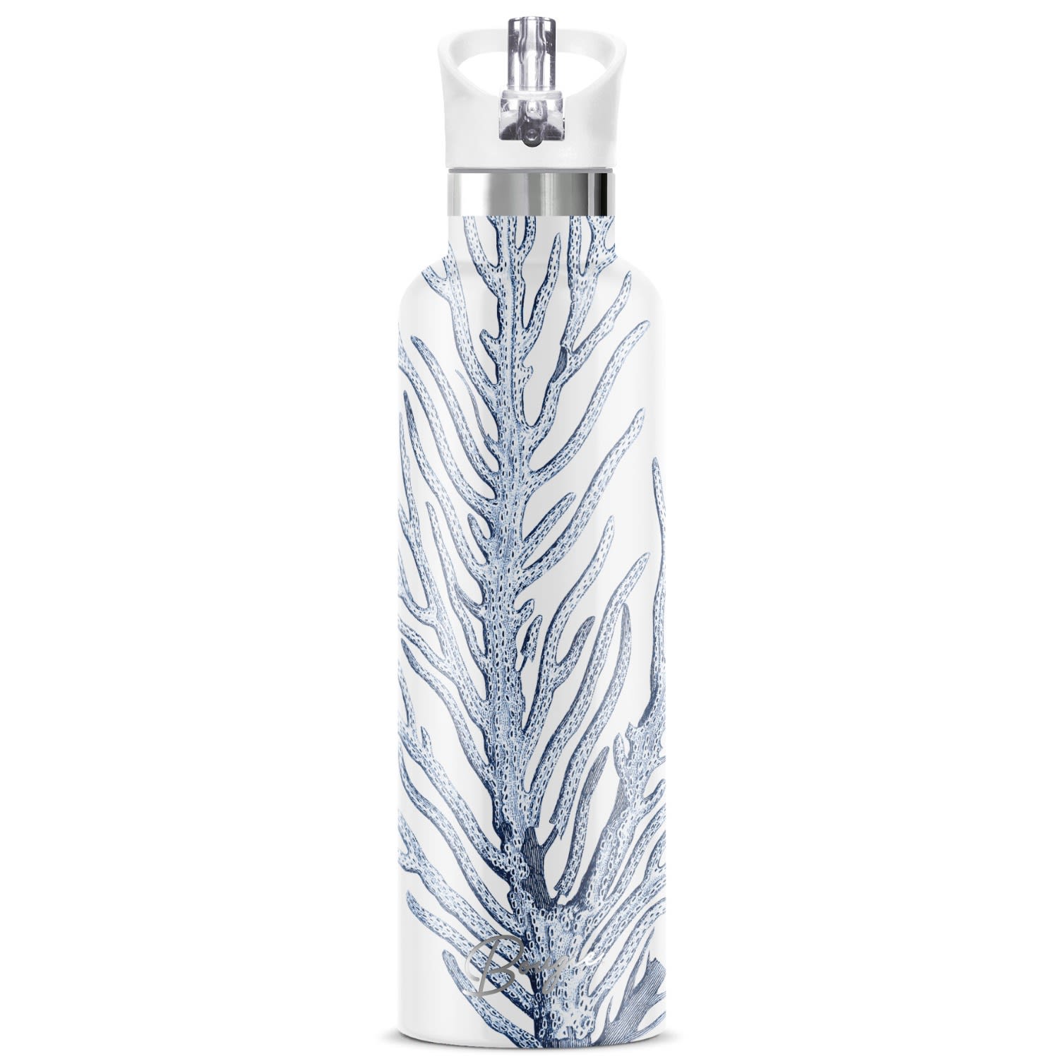 My Bougie Bottle White Akoa Classic Ocean Coral Insulated Water Bottle