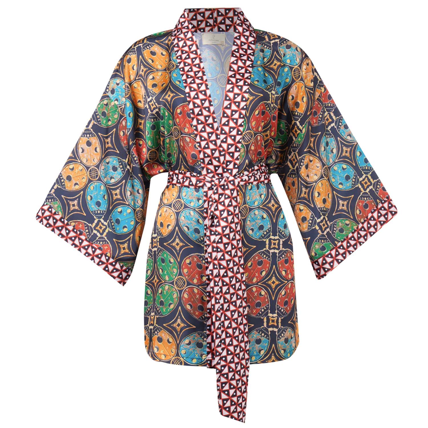 Peraluna Ladybug Short Satin Kimono