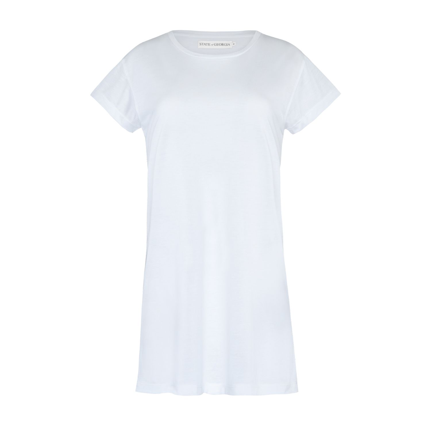 State Of Georgia Women's The Monroe T-shirt-mini Dress Bleached White In White