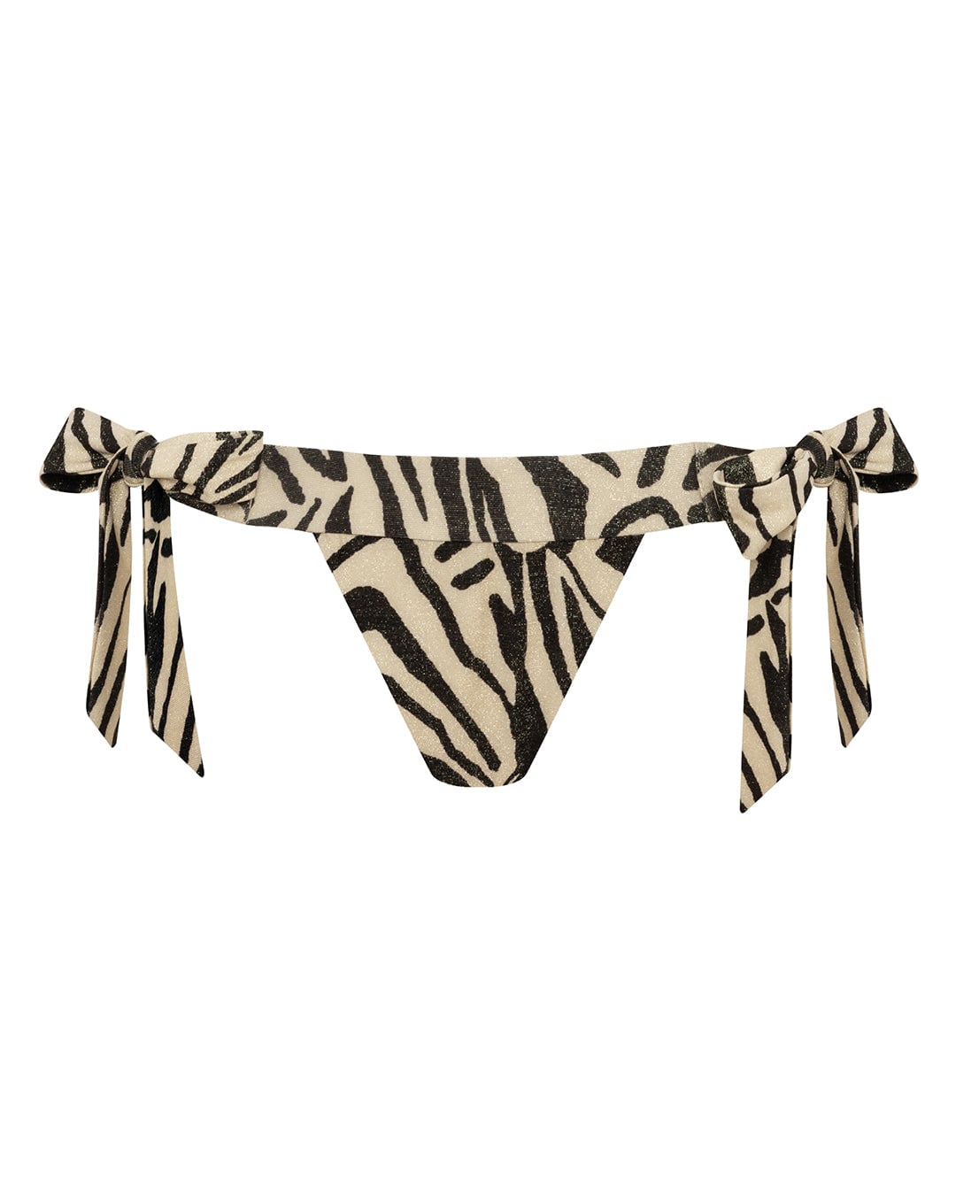 Leyla Maya Women's Black / Neutrals / Gold Natasha Thong Bikini Knickers - Animal Print In Animal Print