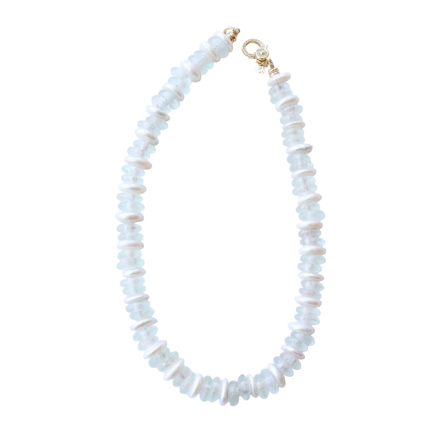 Taylor Reese Women's White African Glass + Coin Pearl Necklace In White