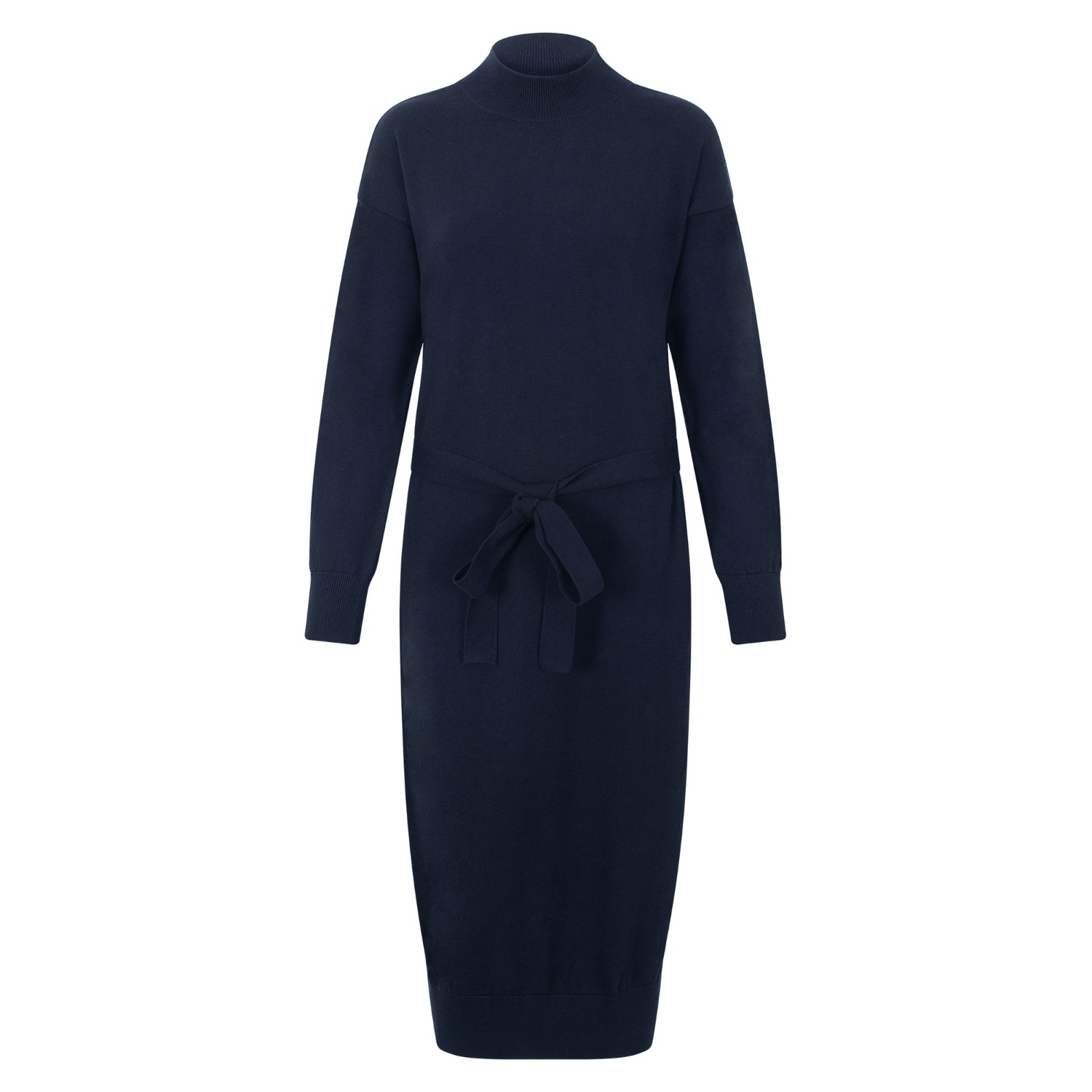 navy cotton dress womens Women's Basic Long Sleeve Cotton Dress