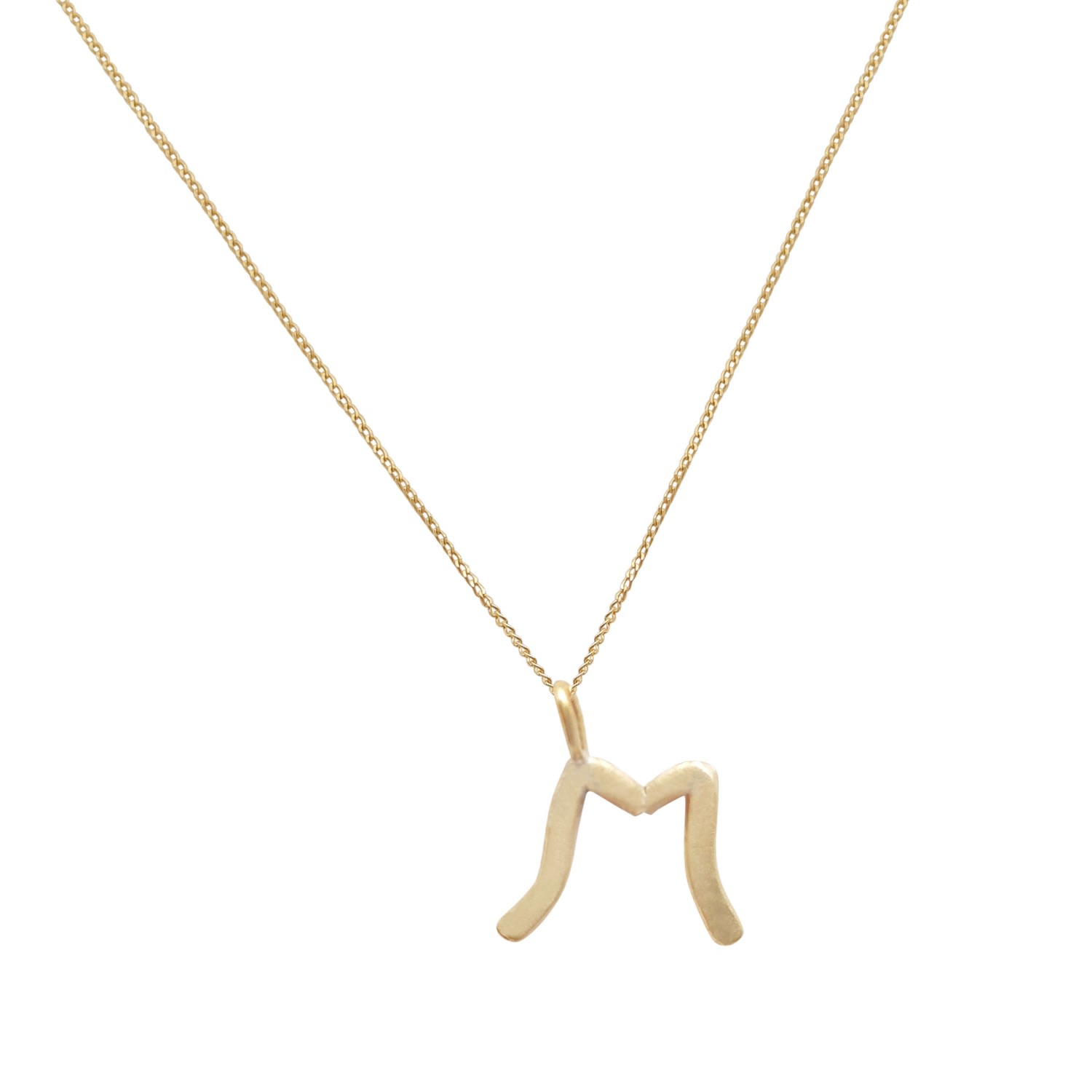 Lily Flo Jewellery Women's Solid Gold Letter M Pendant Necklace